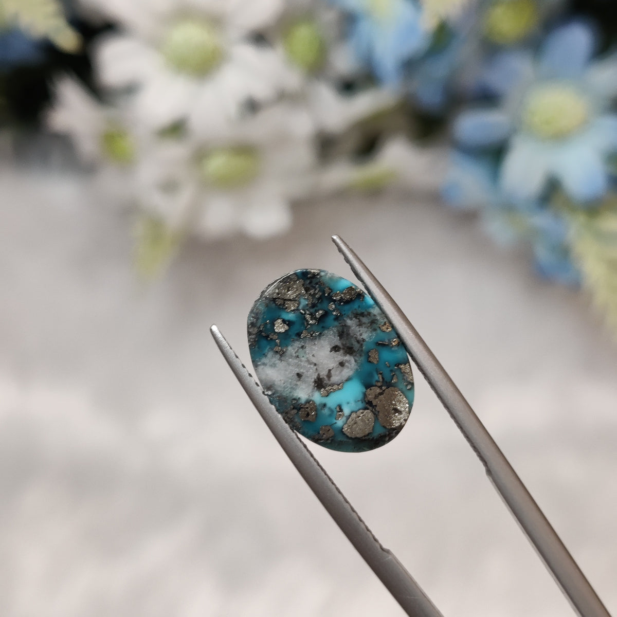 Natural Turquoise Gemstone (Firoza) TUR 172 6.4 Carat Certified