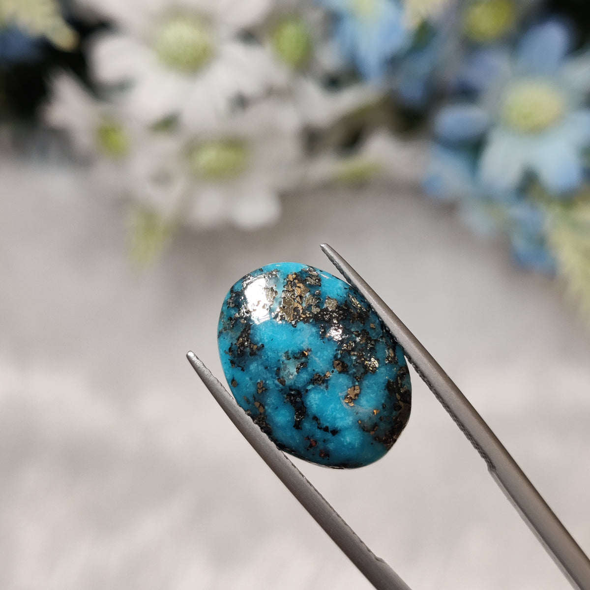 Natural Turquoise Gemstone (Firoza) TUR 98 6.14 Carat Certified
