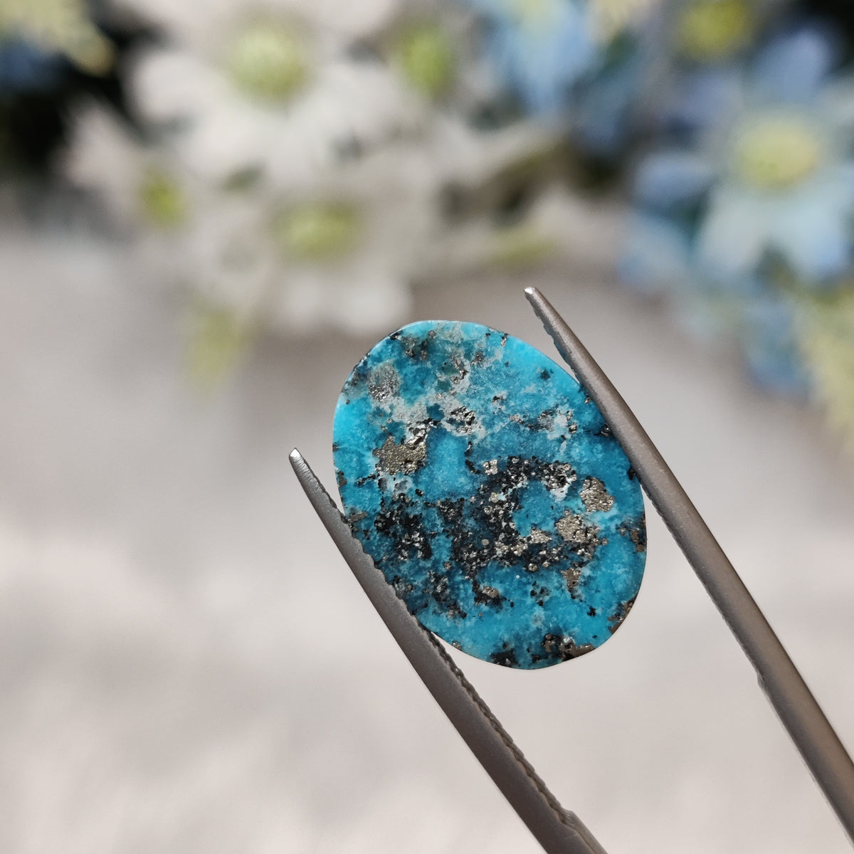 Natural Turquoise Gemstone (Firoza) TUR 98 6.14 Carat Certified