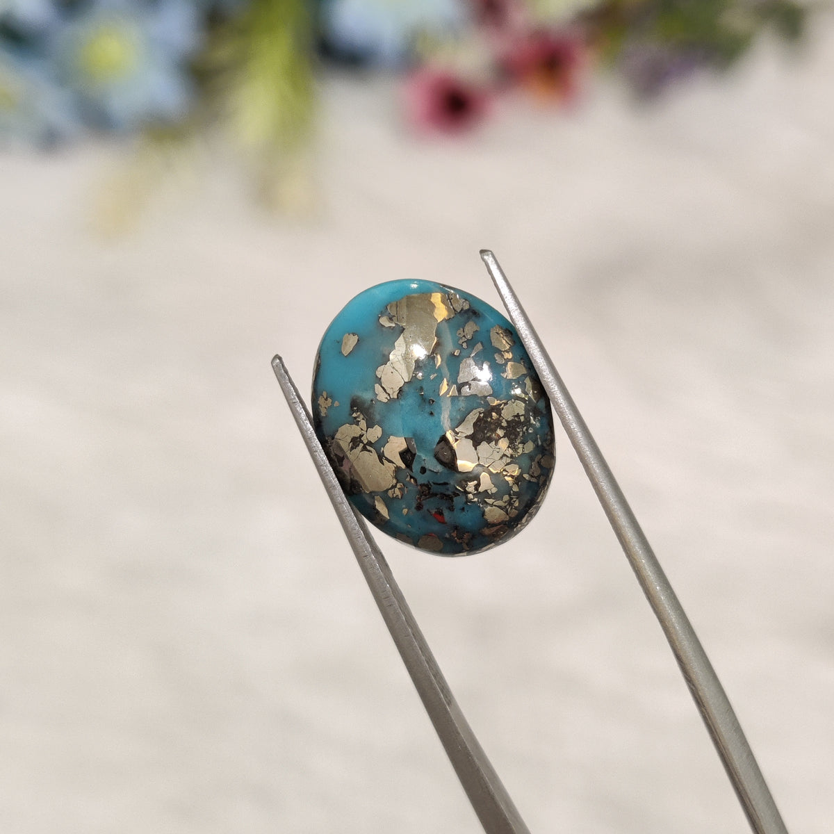 Natural Turquoise Gemstone (Firoza) TUR 85 6.81 Carat Certified