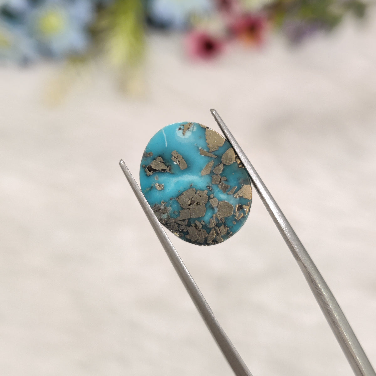 Natural Turquoise Gemstone (Firoza) TUR 85 6.81 Carat Certified