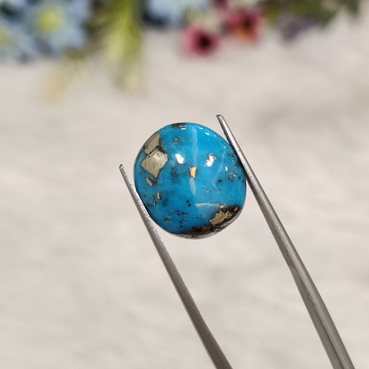 Natural Turquoise Gemstone (Firoza) TUR 160 6.46 Carat Certified