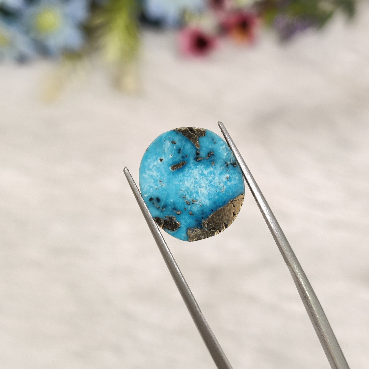 Natural Turquoise Gemstone (Firoza) TUR 160 6.46 Carat Certified