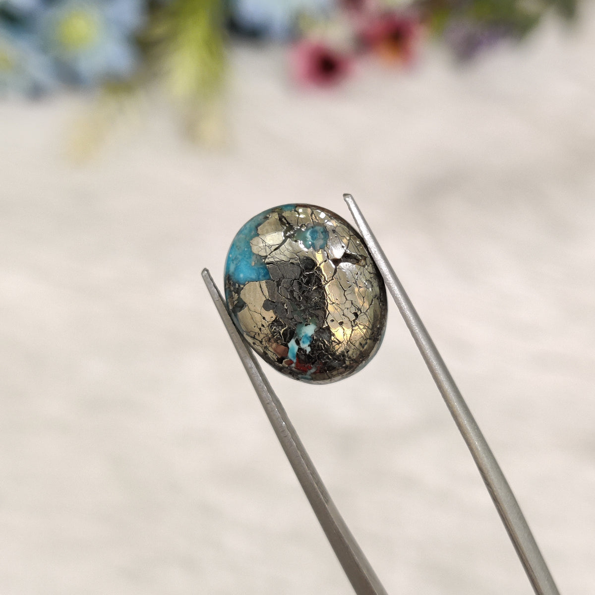 Natural Turquoise Gemstone (Firoza) TUR 168 7.28 Carat Certified