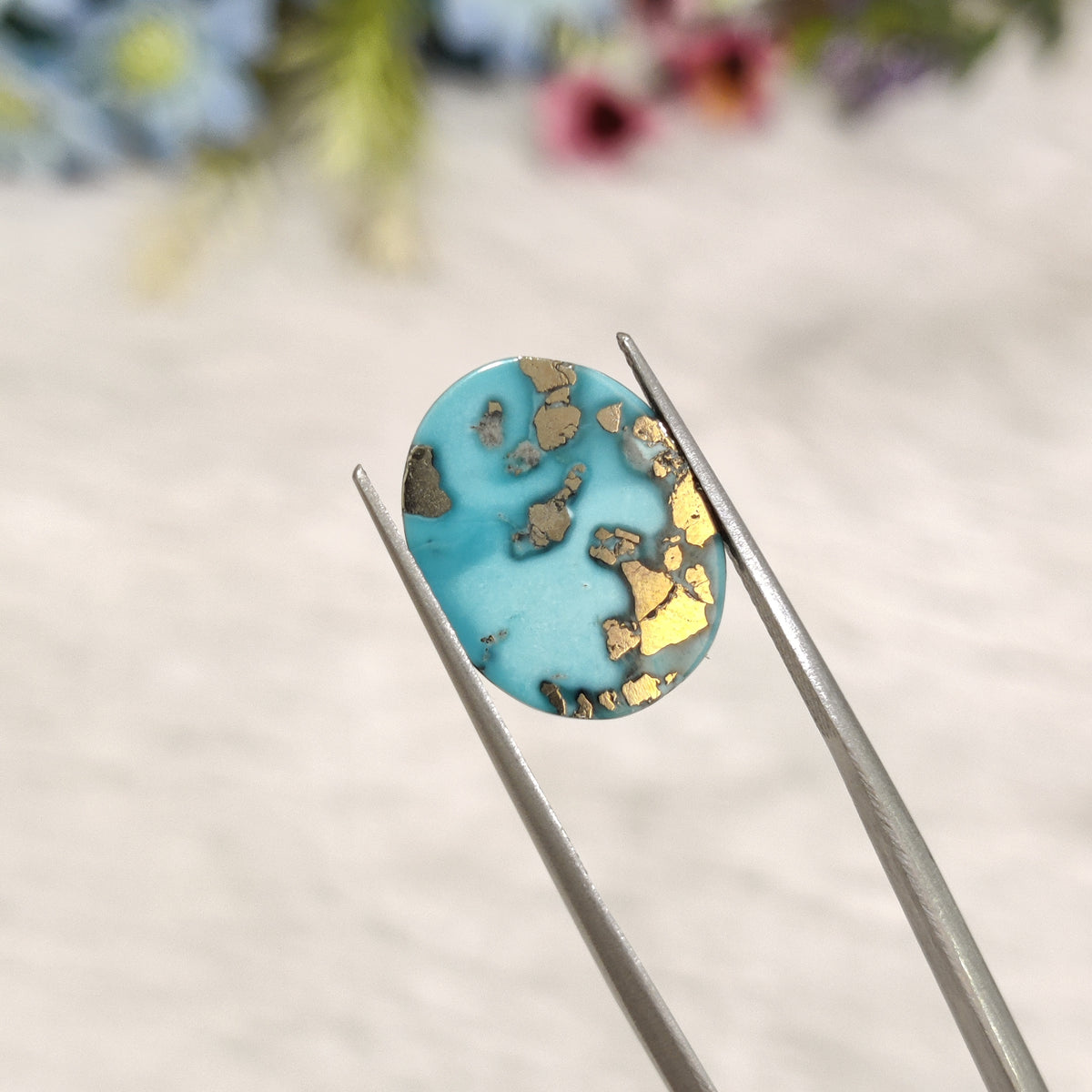 Natural Turquoise Gemstone (Firoza) TUR 115 8.1 Carat Certified