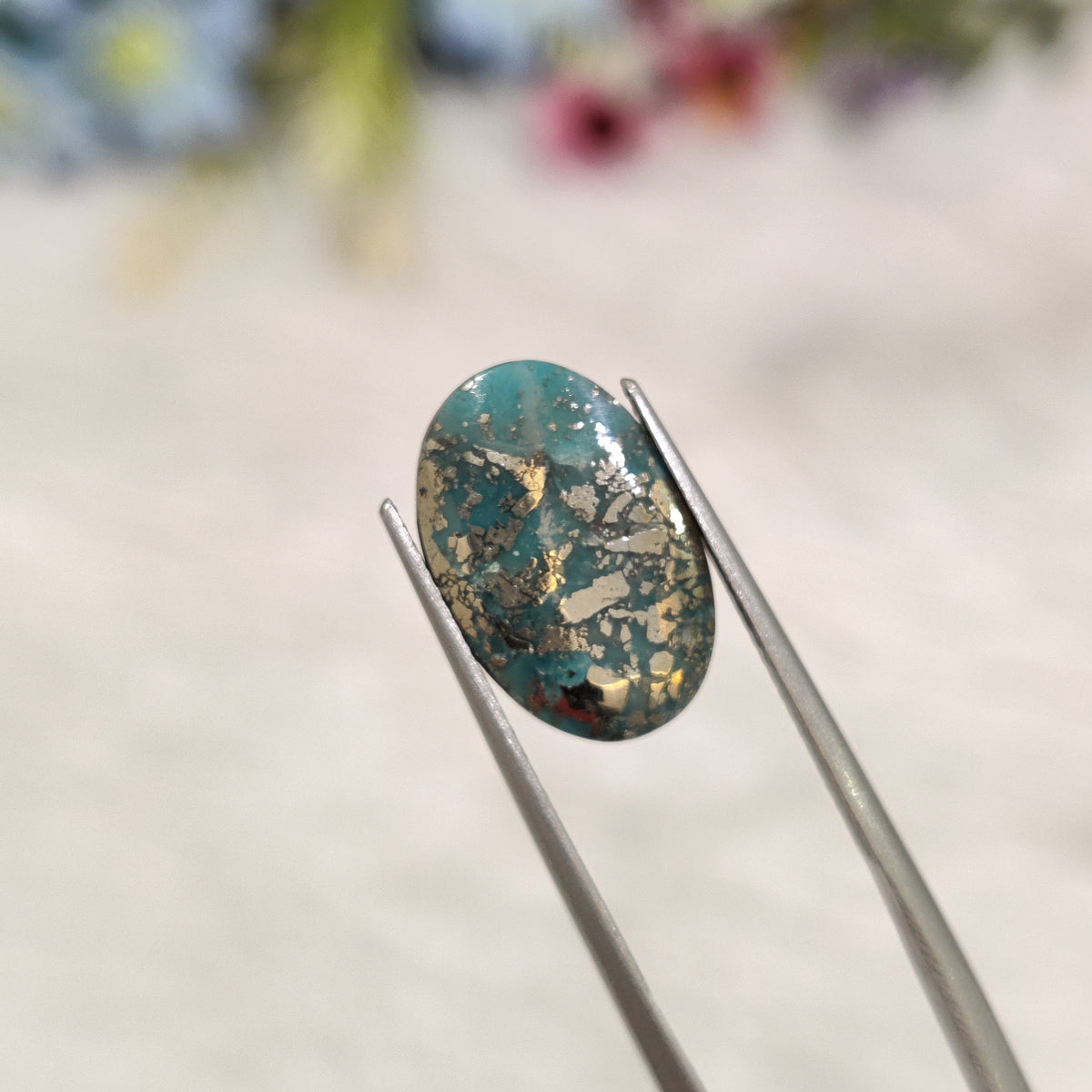 Natural Turquoise Gemstone (Firoza) TUR 93 8.43 Carat Certified