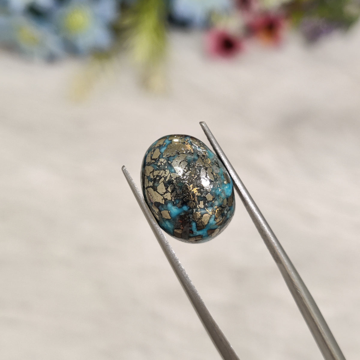 Natural Turquoise Gemstone (Firoza) TUR 128 9 Carat Certified