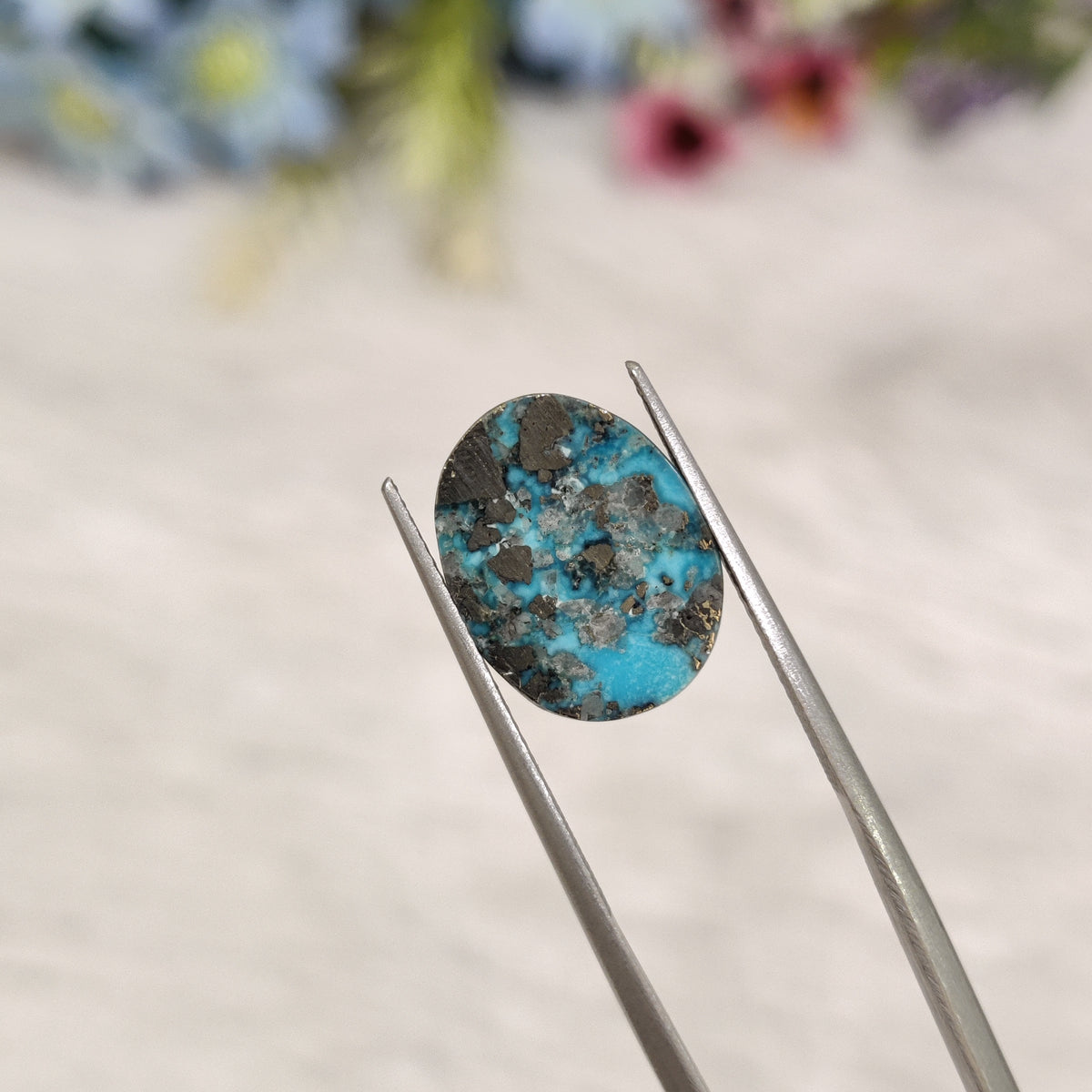 Natural Turquoise Gemstone (Firoza) TUR 128 9 Carat Certified