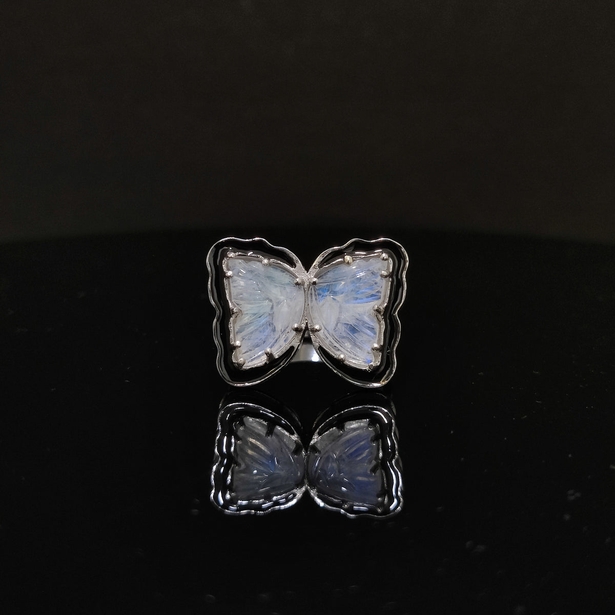 Rainbow Moonstone (Butterfly) Ring