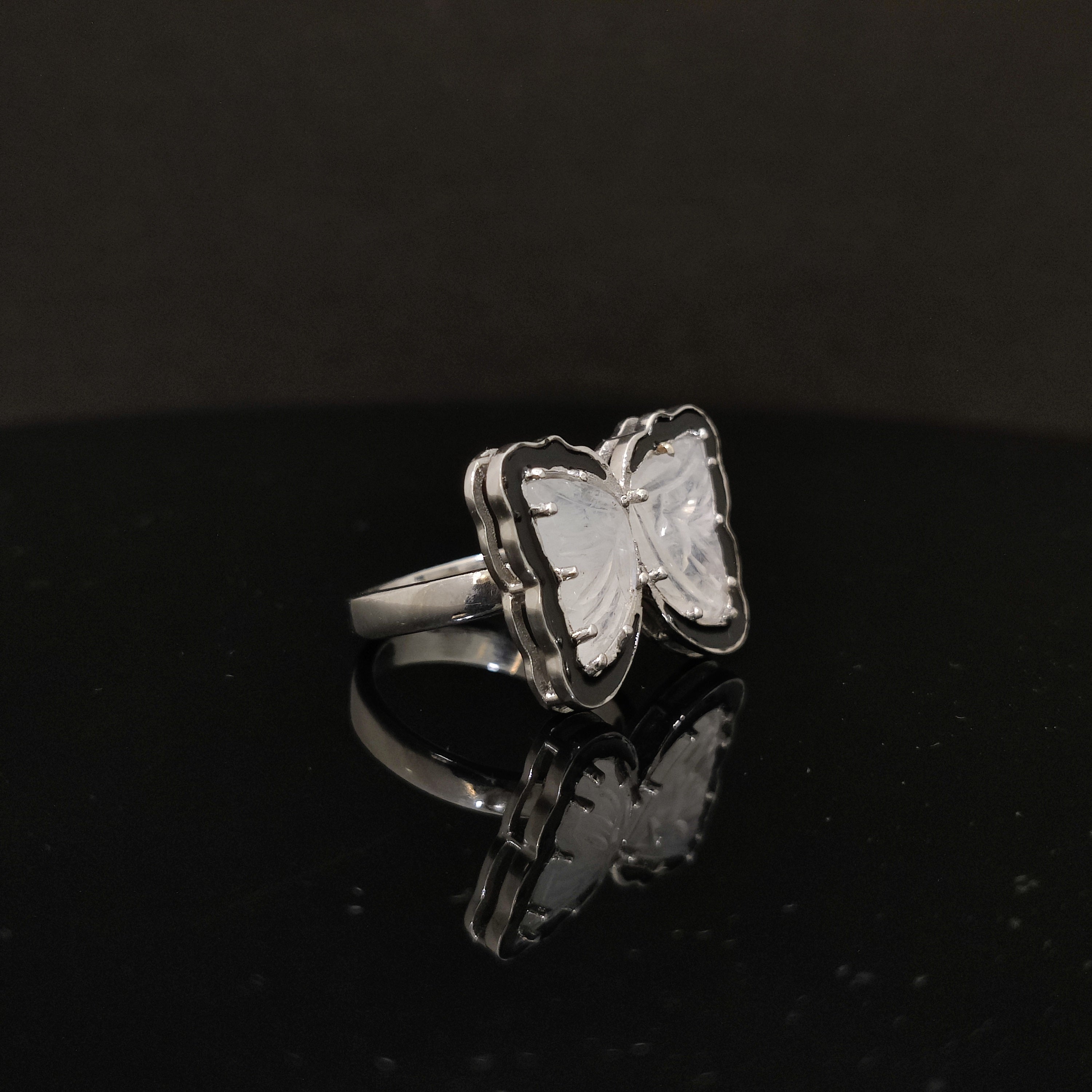 Rainbow Moonstone (Butterfly) Ring