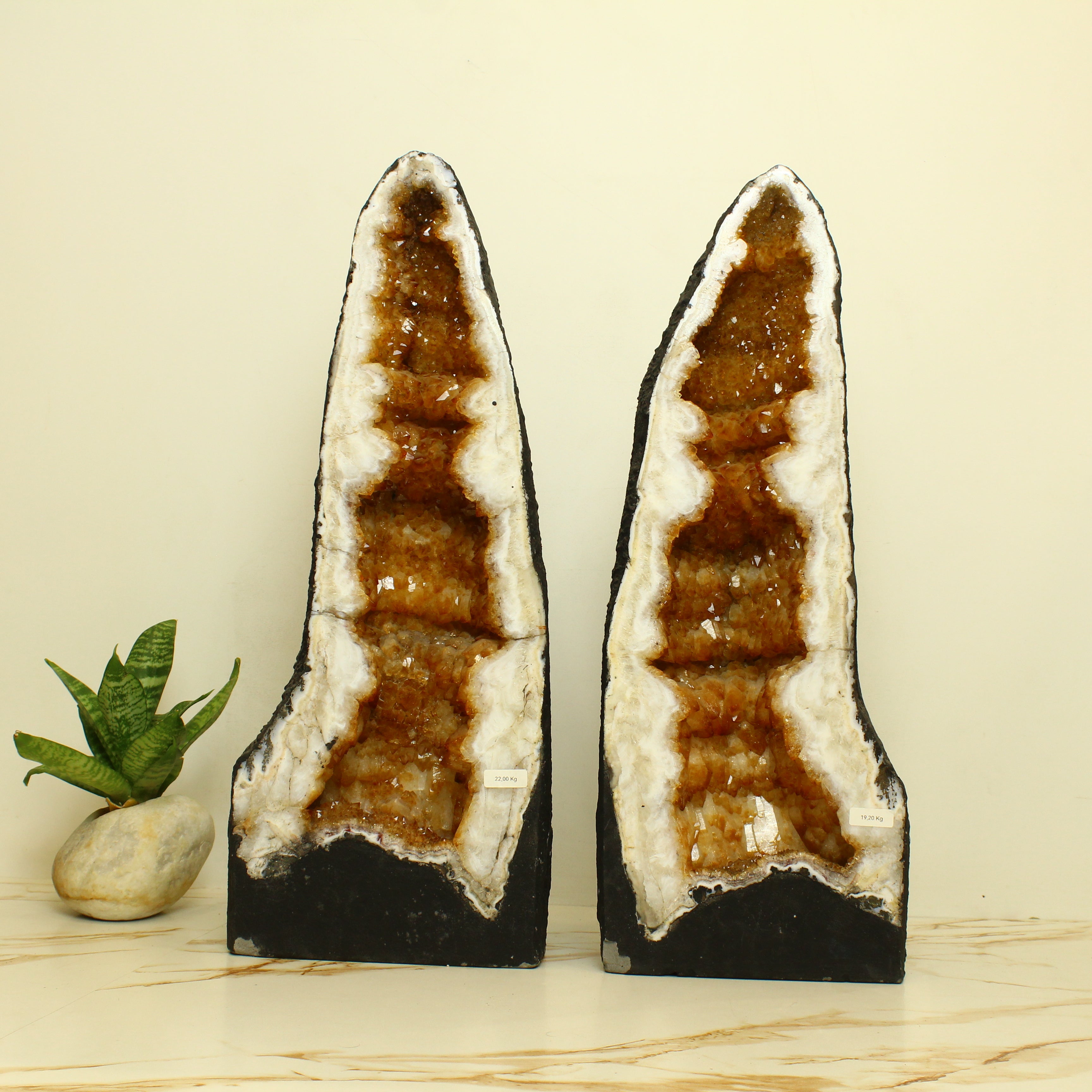 Citrine Cluster Geode Pair 41.20 kg