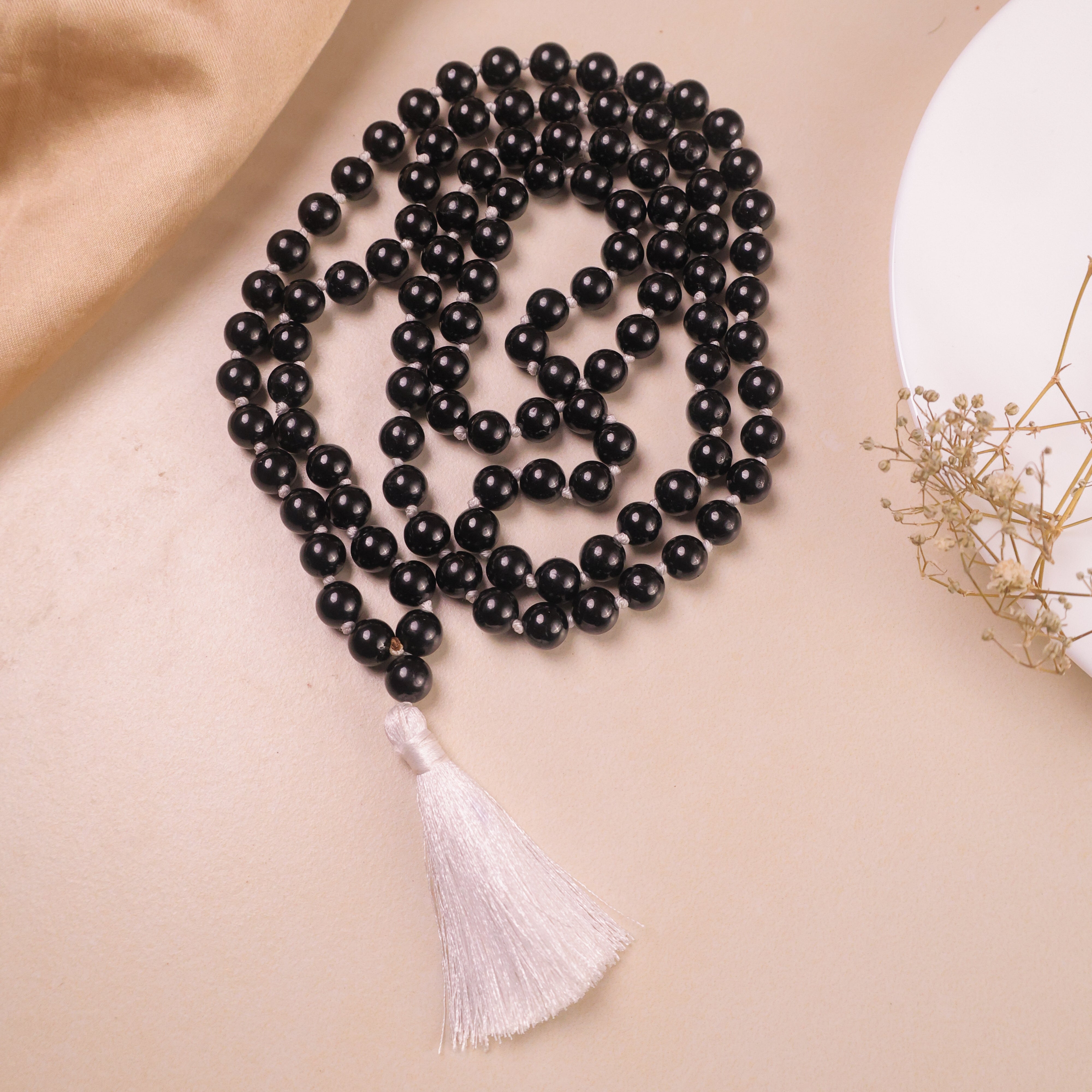 NATURAL  BLACK TOURMALINE  JAAP MALA