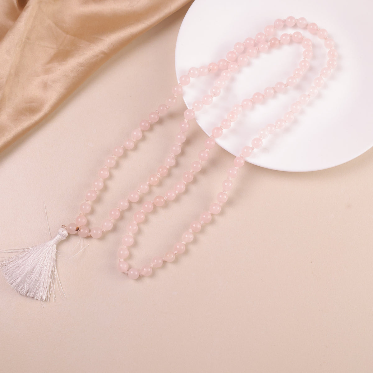 NATURAL ROSE QUARTZ JAAP MALA