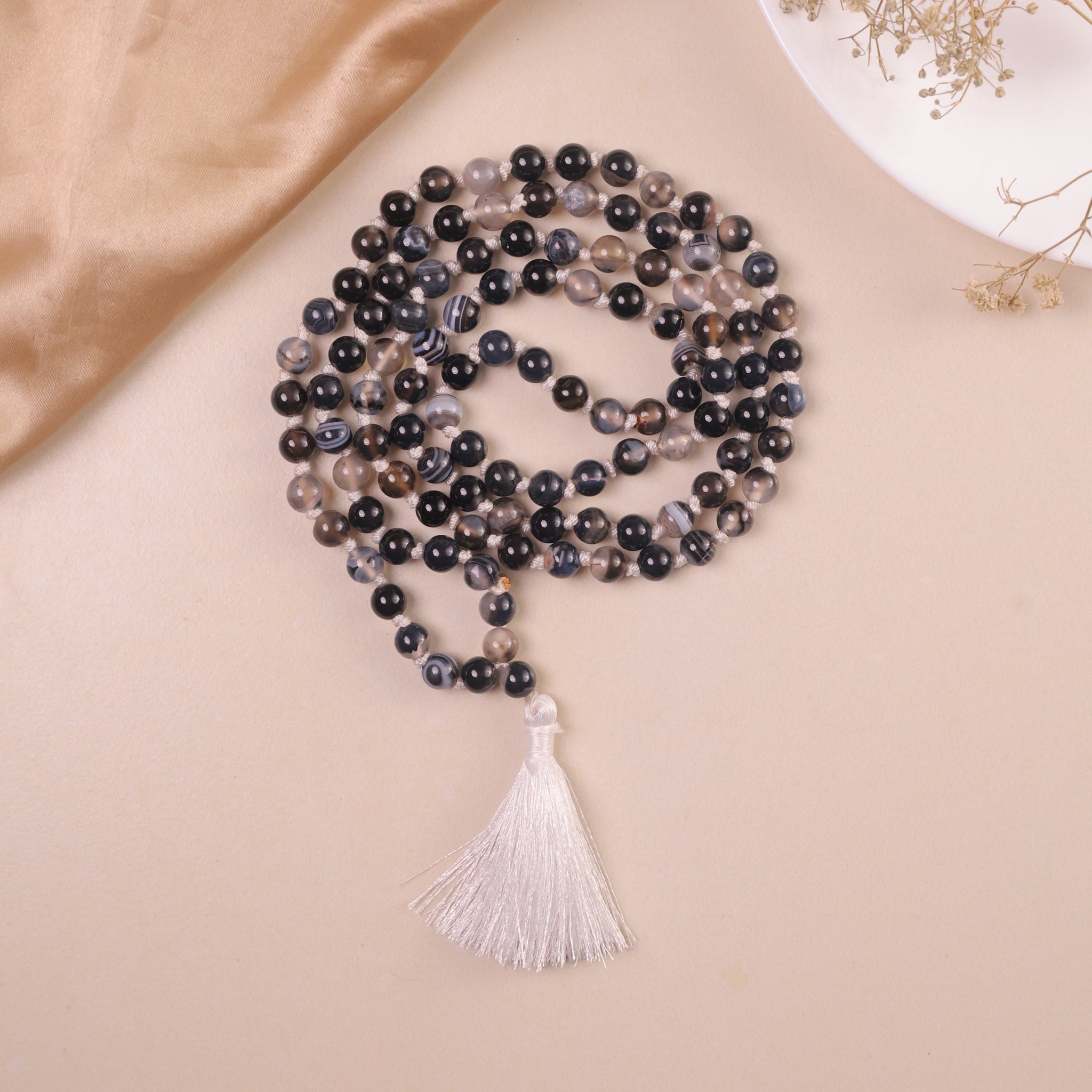 NATURAL BLACK ONYX  JAAP MALA