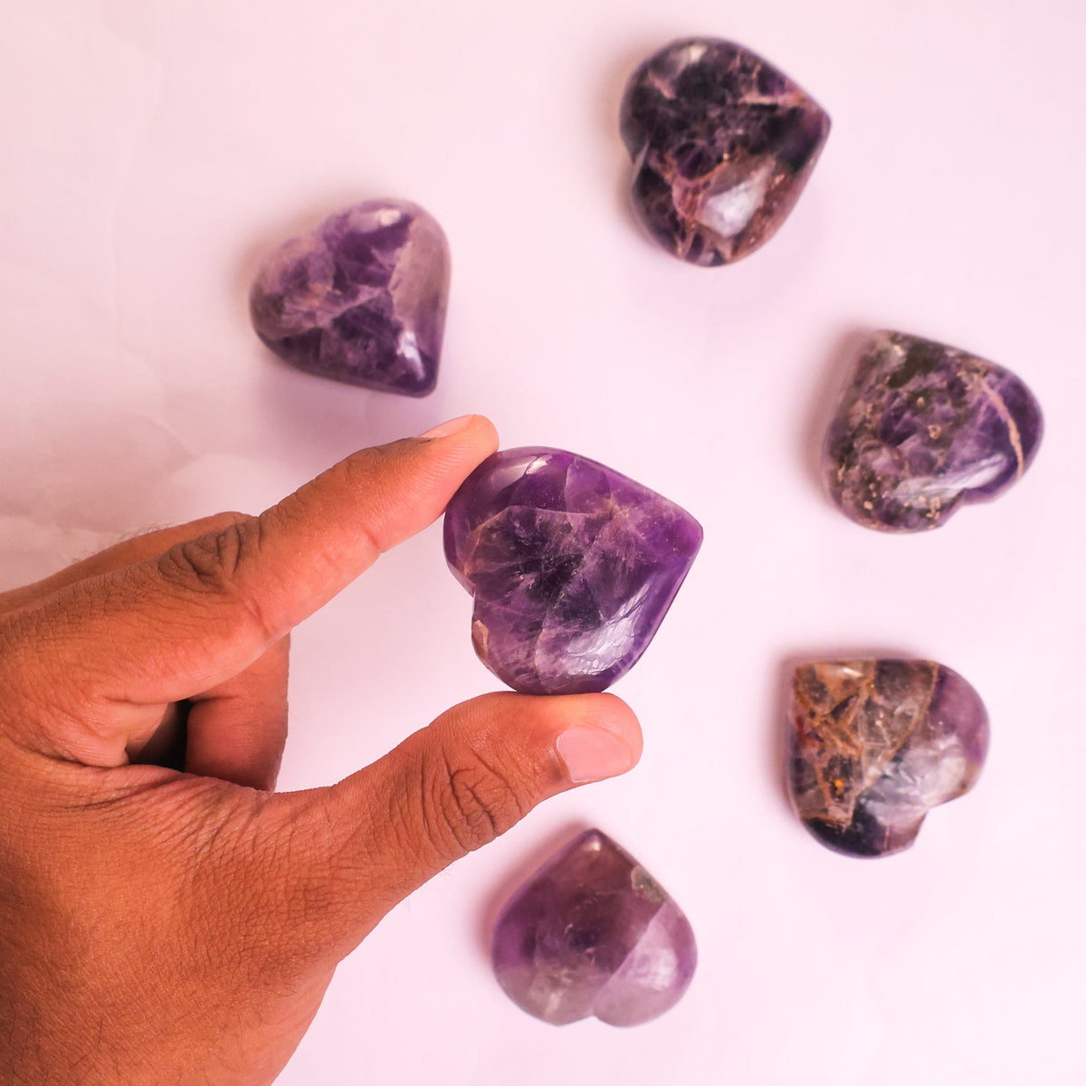 NATURAL AMETHYST  HEART TUMBLE