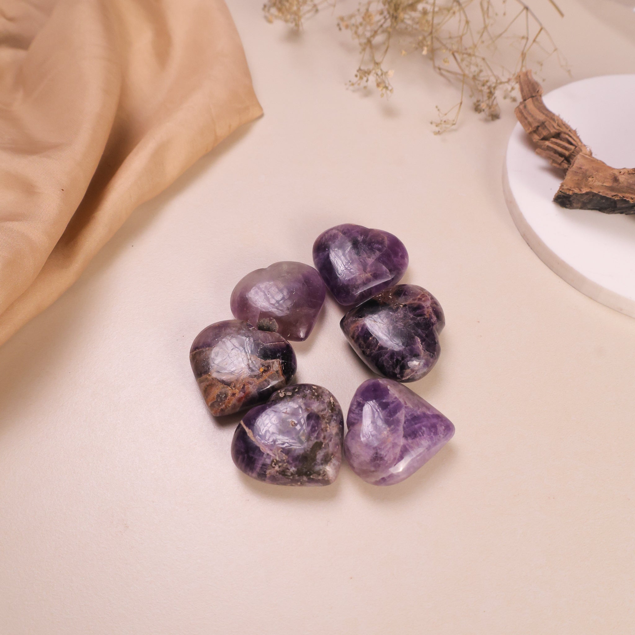 NATURAL AMETHYST  HEART TUMBLE