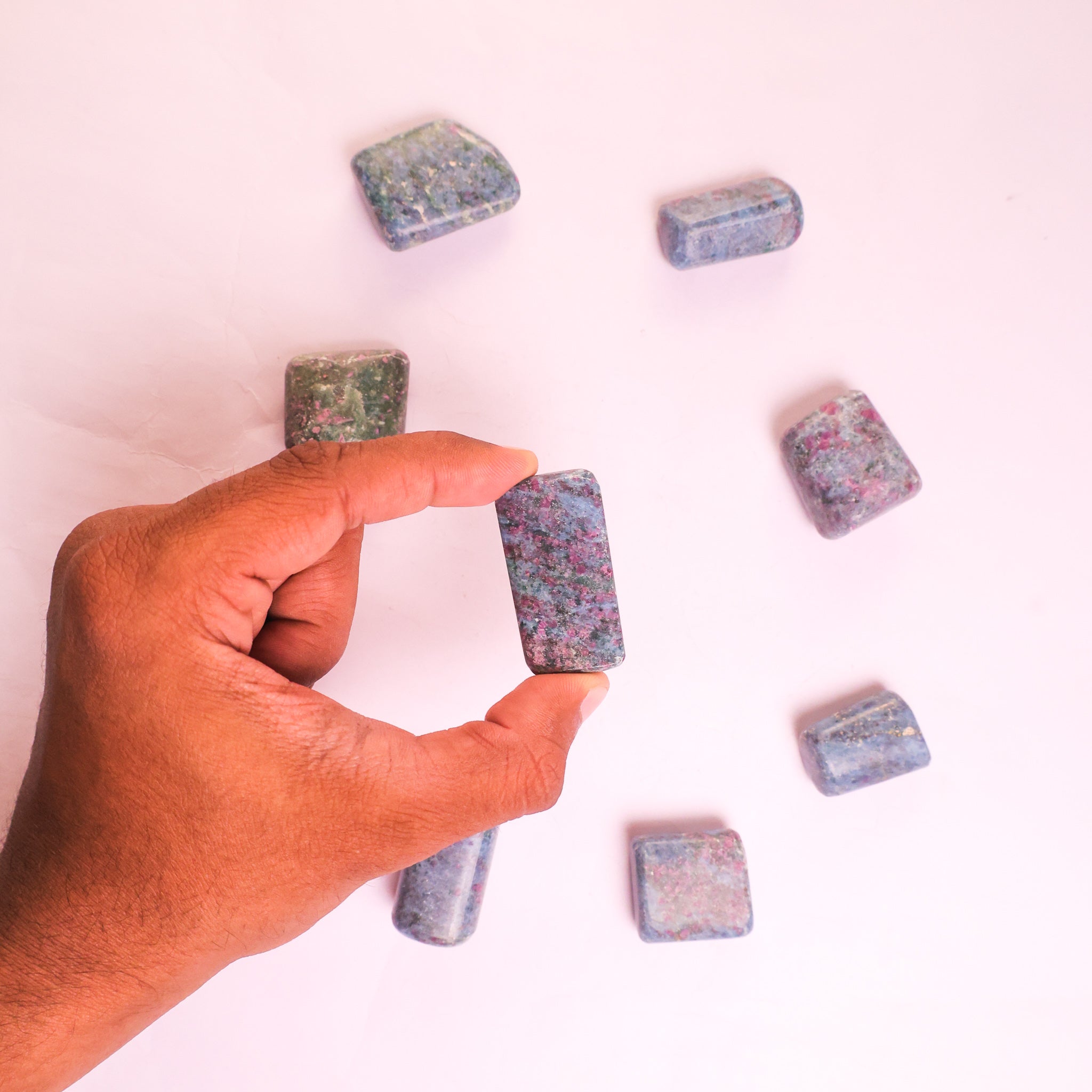 NATURAL RUBY KYANITE TUMBLES