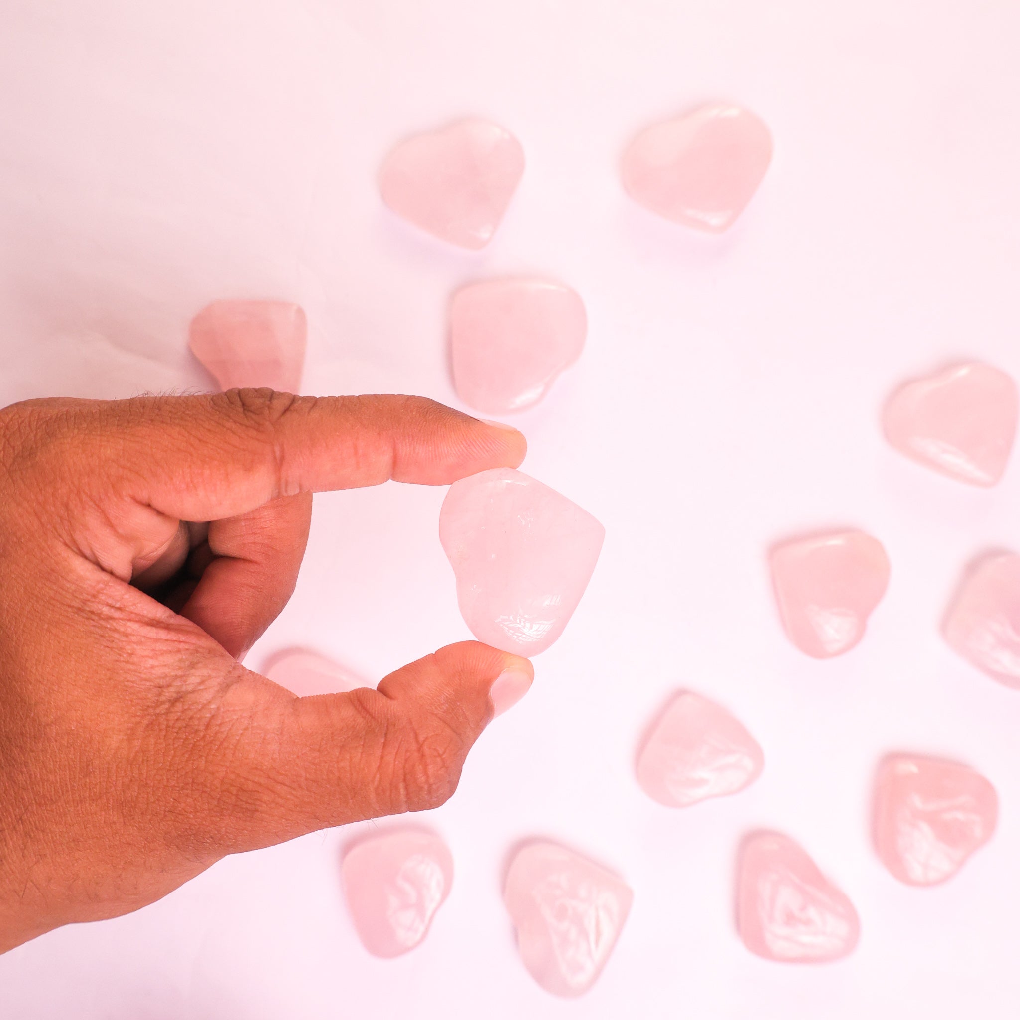 NATURAL ROSE QUARTZ HEART TUMBLE