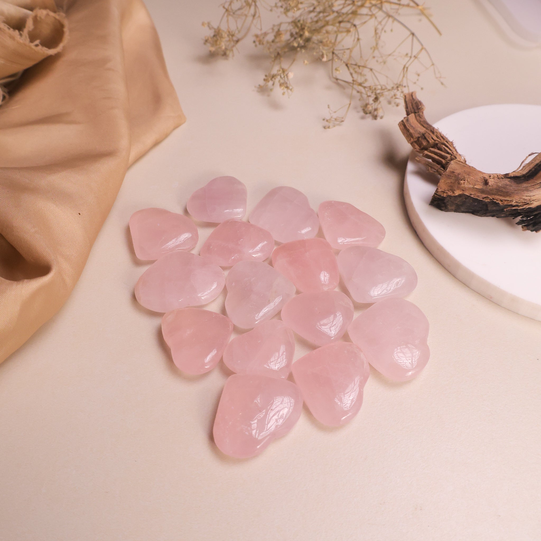 NATURAL ROSE QUARTZ HEART TUMBLE