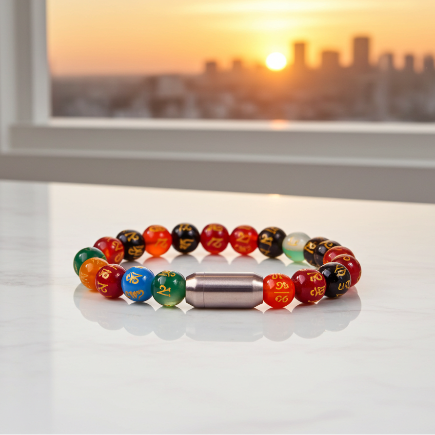 NATURAL OM MANI PADMA BRACELET