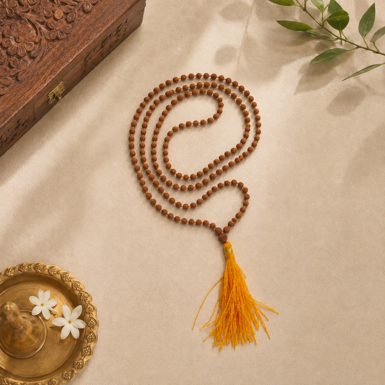 Natural 5 Mukhi Rudraksha 5 mm Mala (Indonesia)