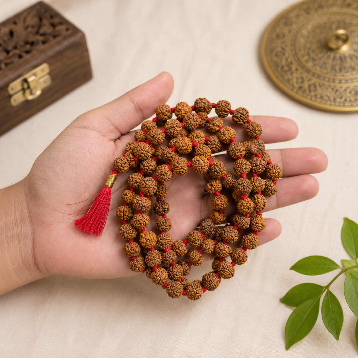 Natural 5 Mukhi Rudraksha 8 mm Mala (Indonesia)