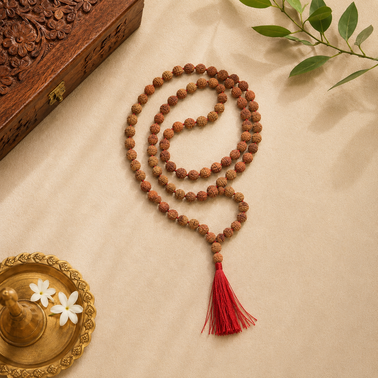 Natural 6 Mukhi Rudraksha Mala (Indonesia)