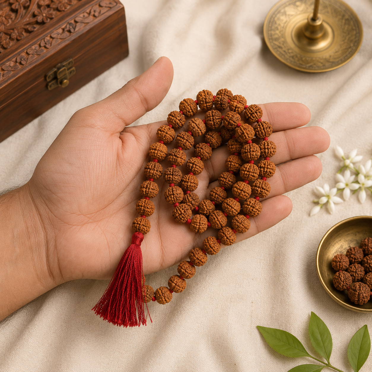 Natural 7 Mukhi Rudraksha Mala (Indonesia)