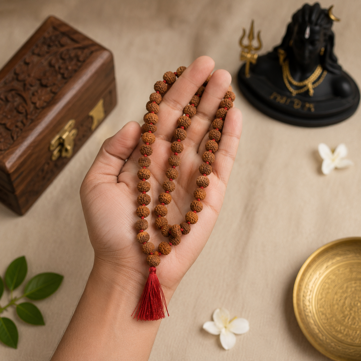 Natural 9 Mukhi Rudraksha Mala (Indonesia)