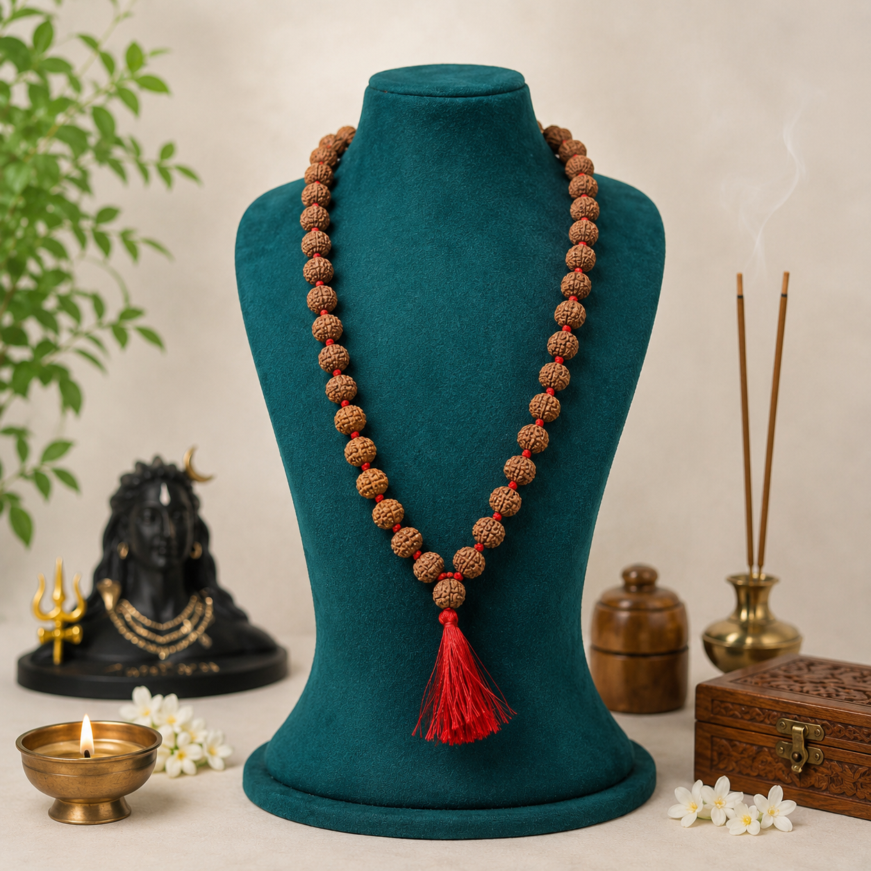 Natural 9 Mukhi Rudraksha Mala (Indonesia)