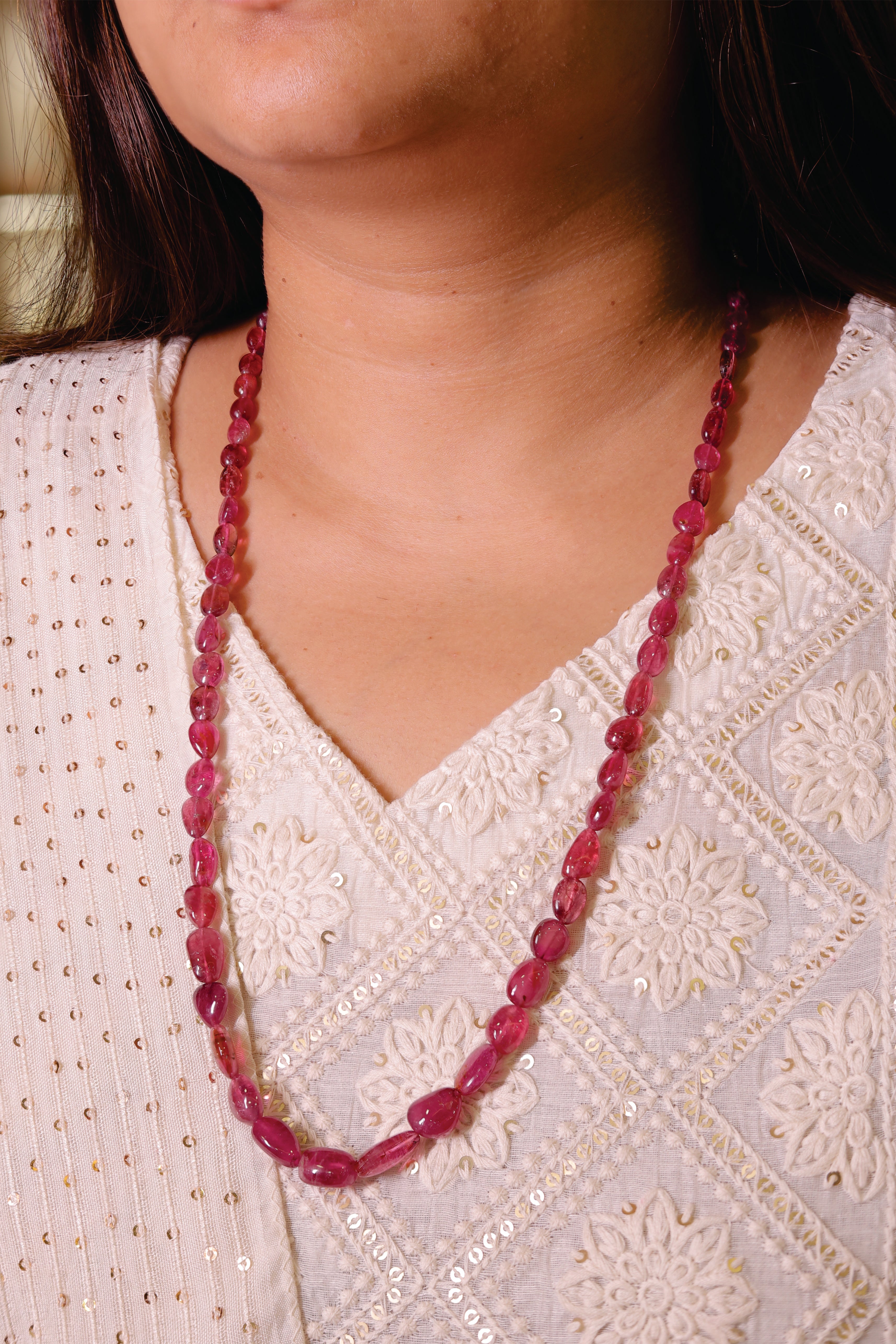 Natural Pink Tourmaline Mala