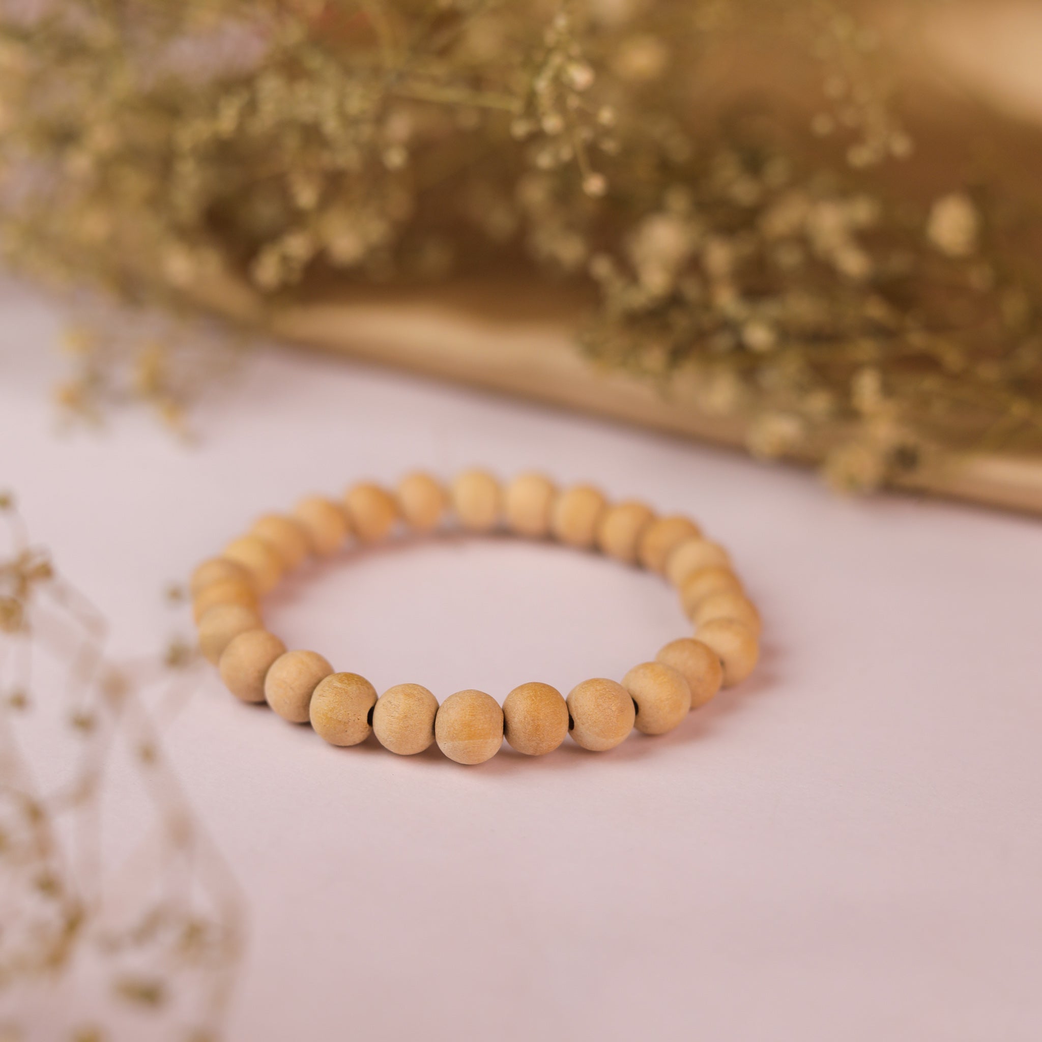 NATURAL TULSI BEADS BRACELET
