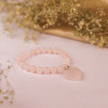 NATURAL ROSE QUARTZ BRACELET( WITH HEART SHAPE PENDANT)