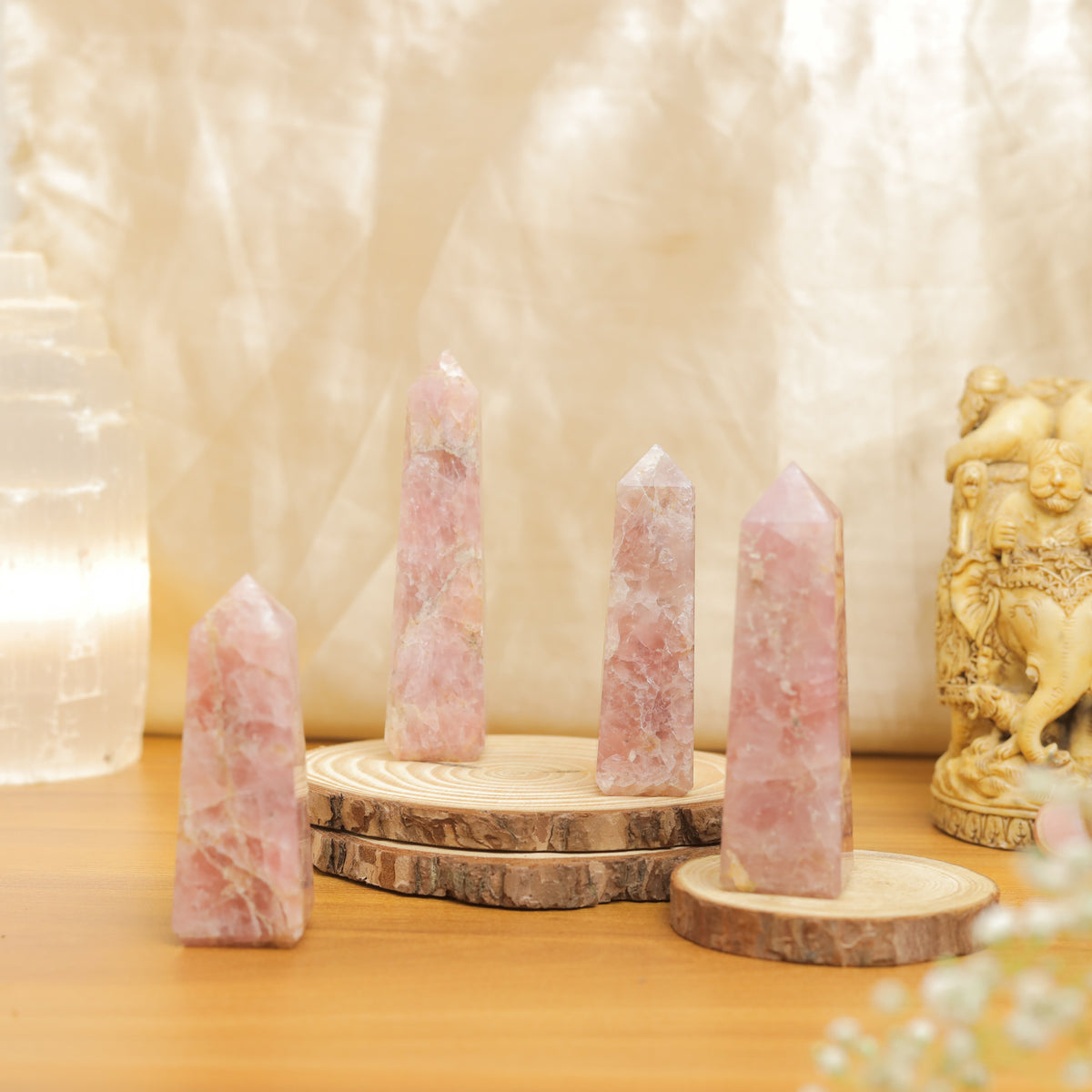 NATURAL ROSE QUARTZ  WAND
