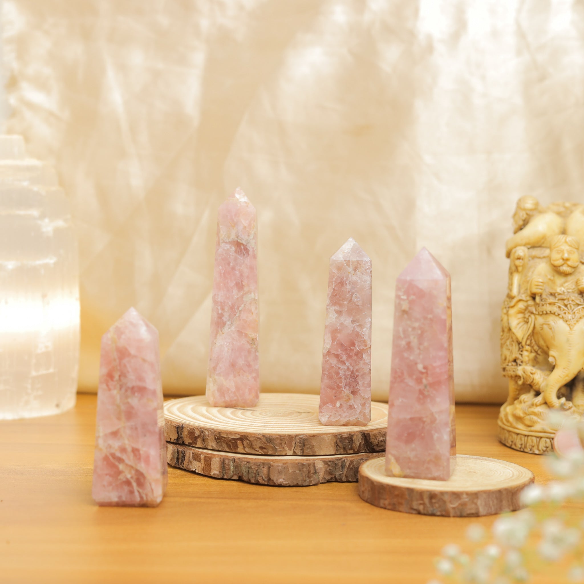 NATURAL ROSE QUARTZ  WAND
