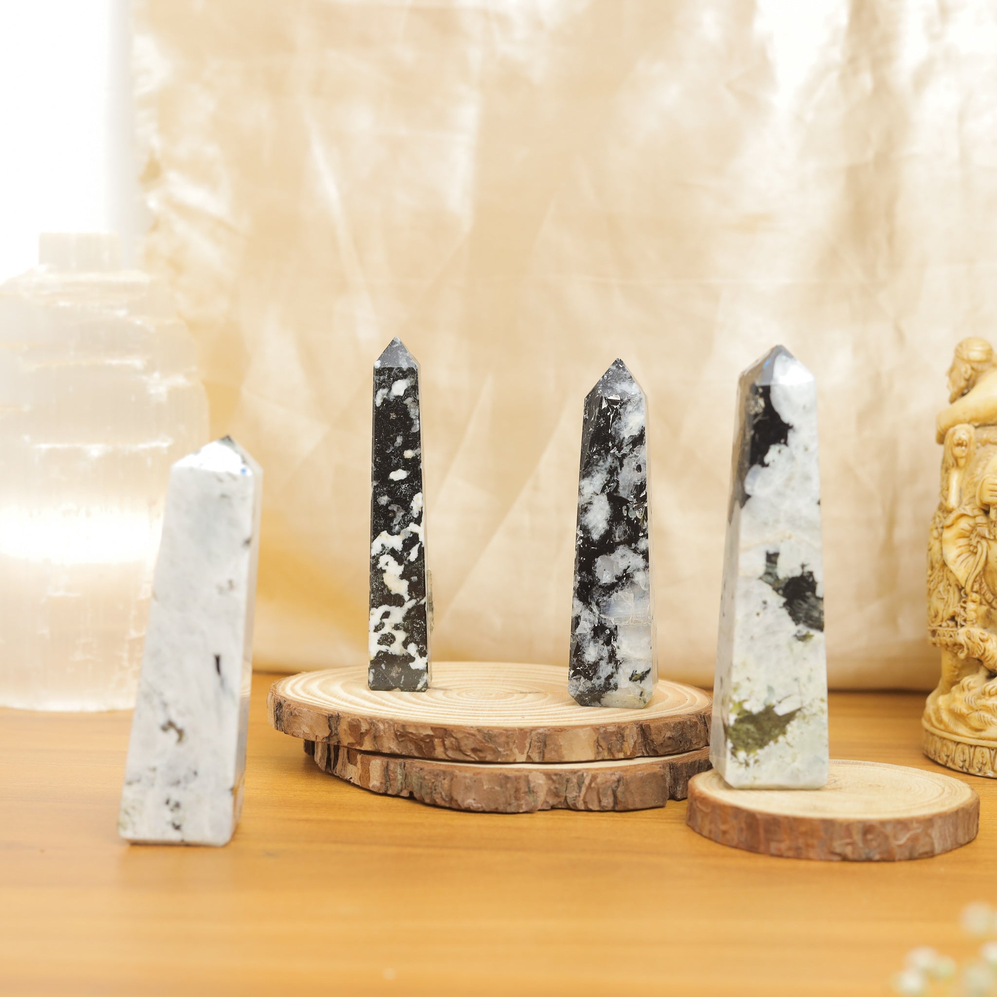 NATURAL  RAINBOW MOONSTONE  WAND