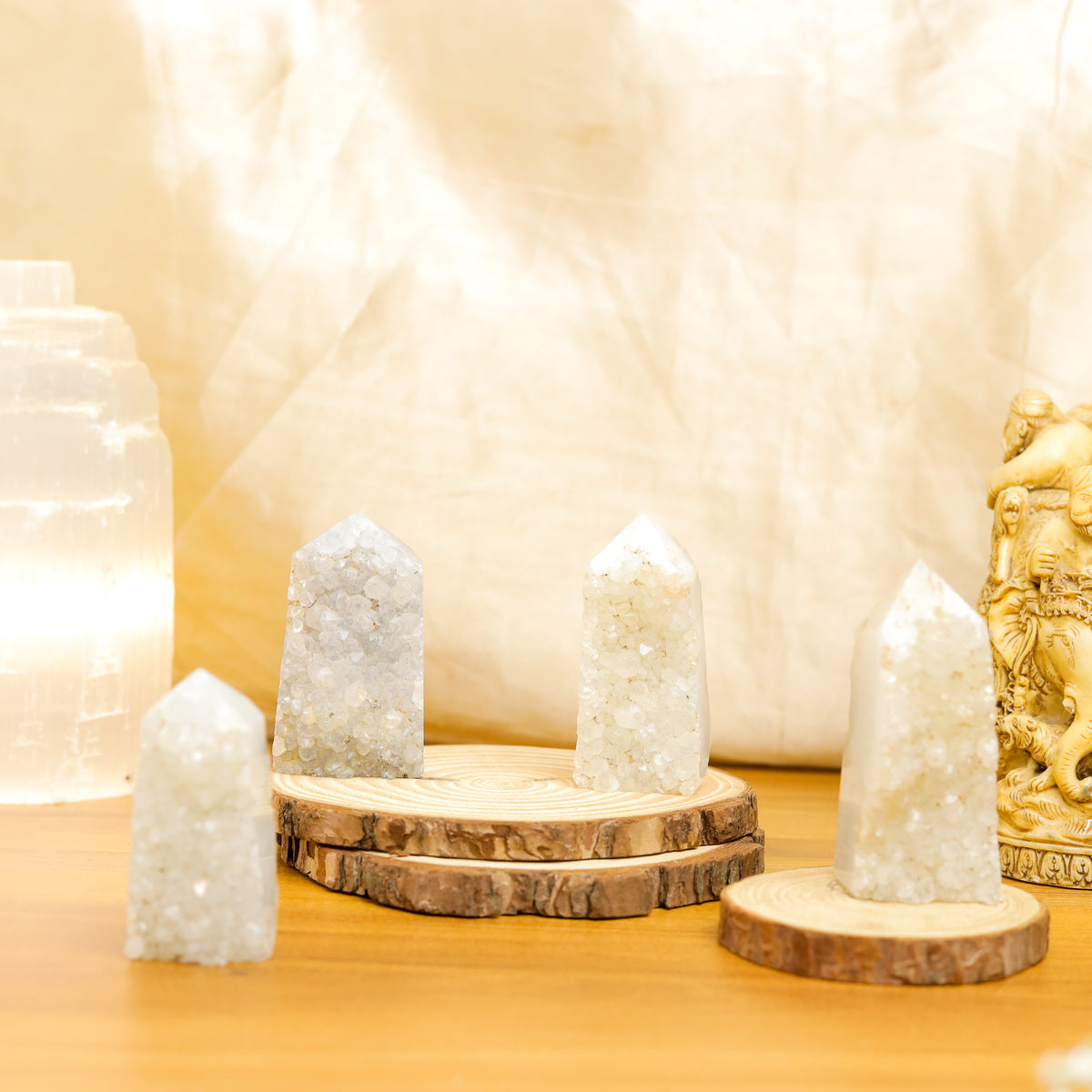 NATURAL DRUZY QUARTZ WAND