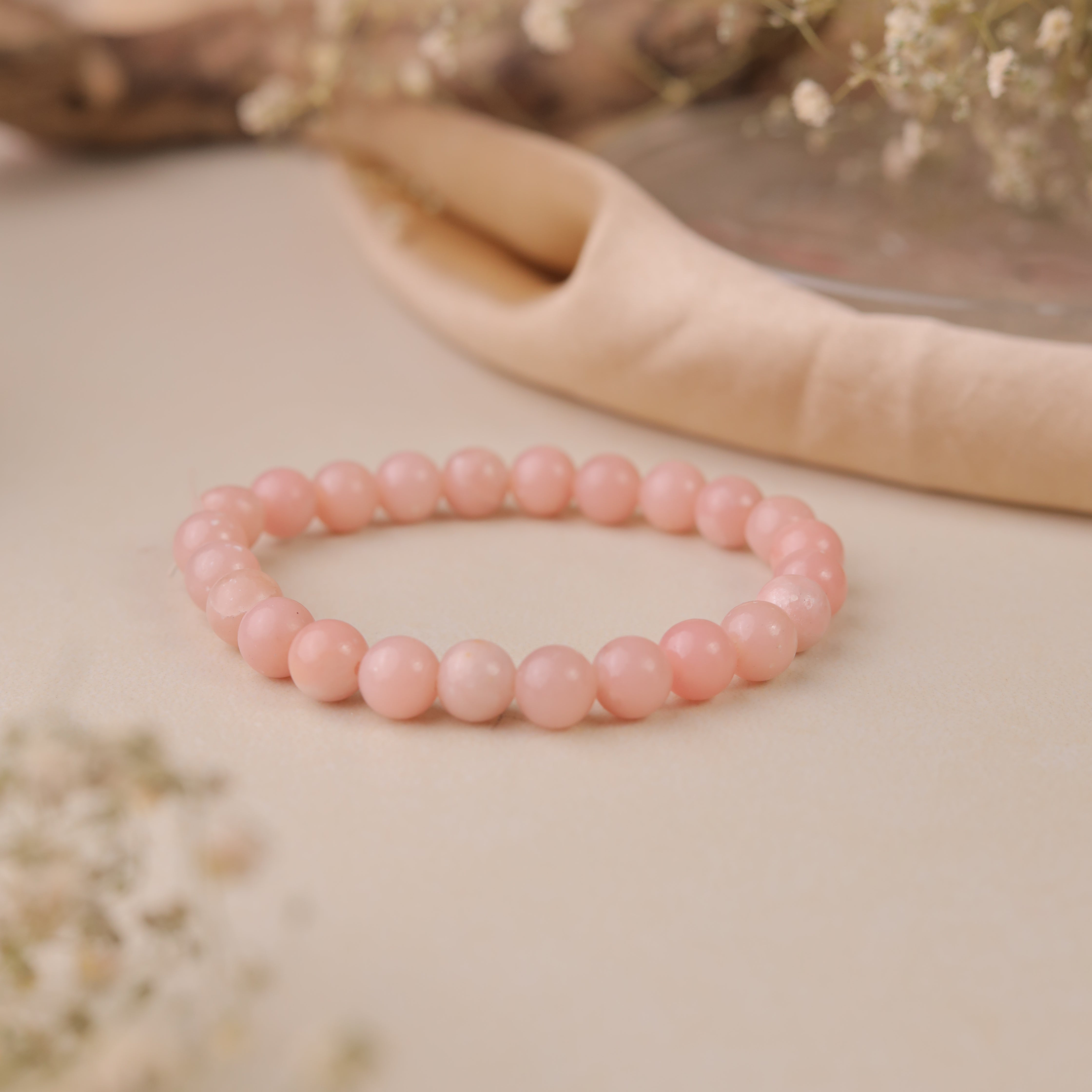 NATURAL PINK OPAL BRACELET