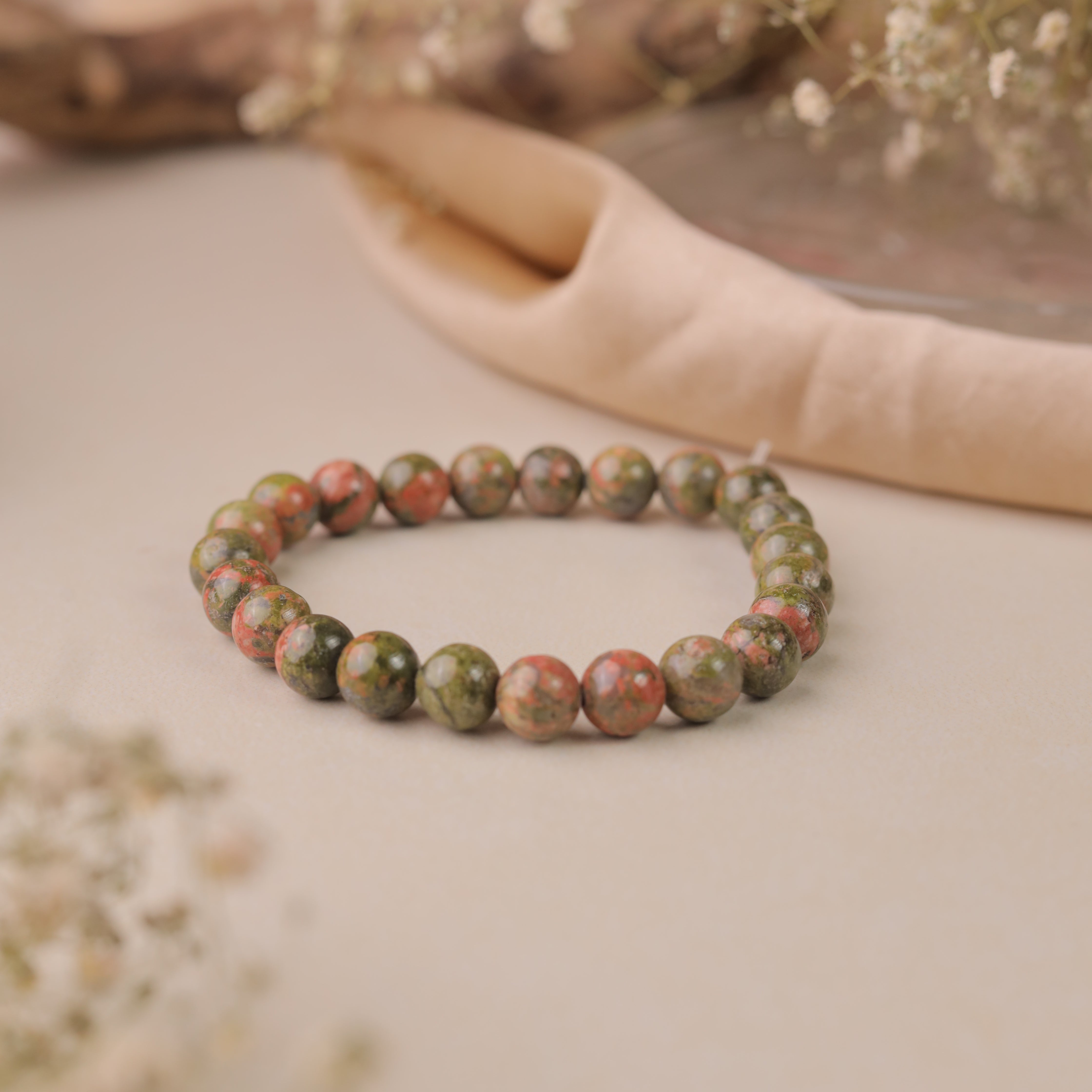 NATURAL UNAKITE BRACELET