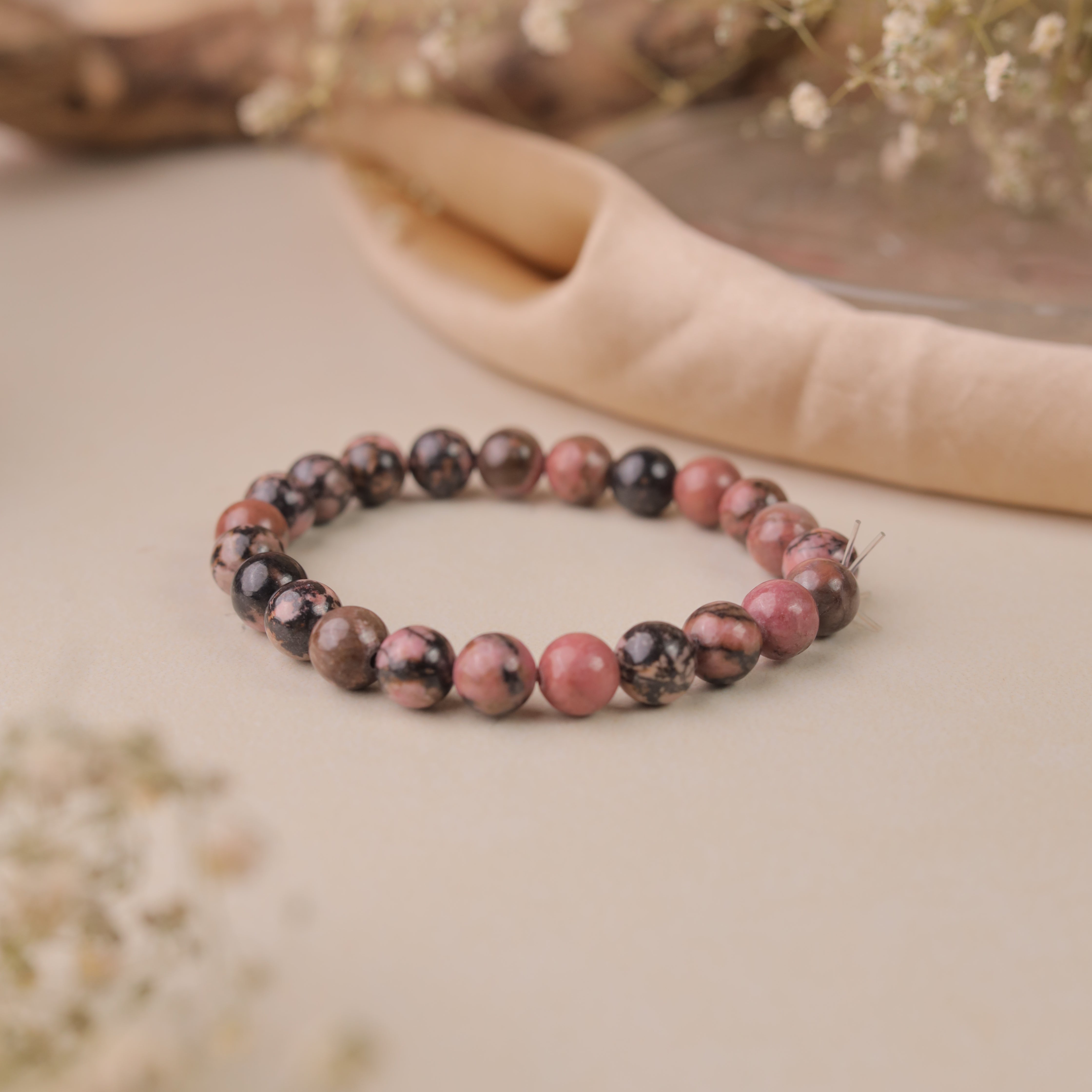NATURAL RHODONITE BRACELET