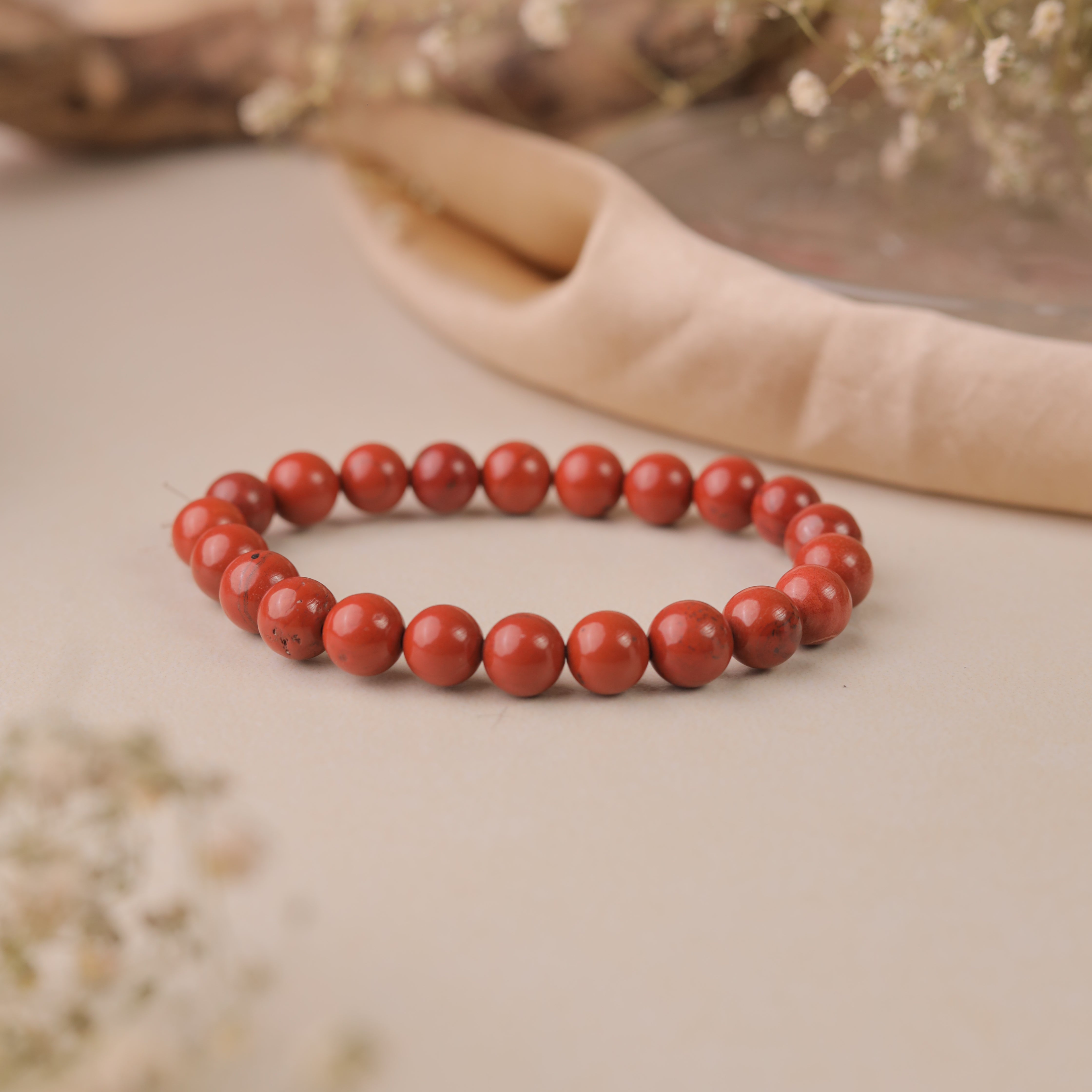 NATURAL RED JASPER  BRACELET