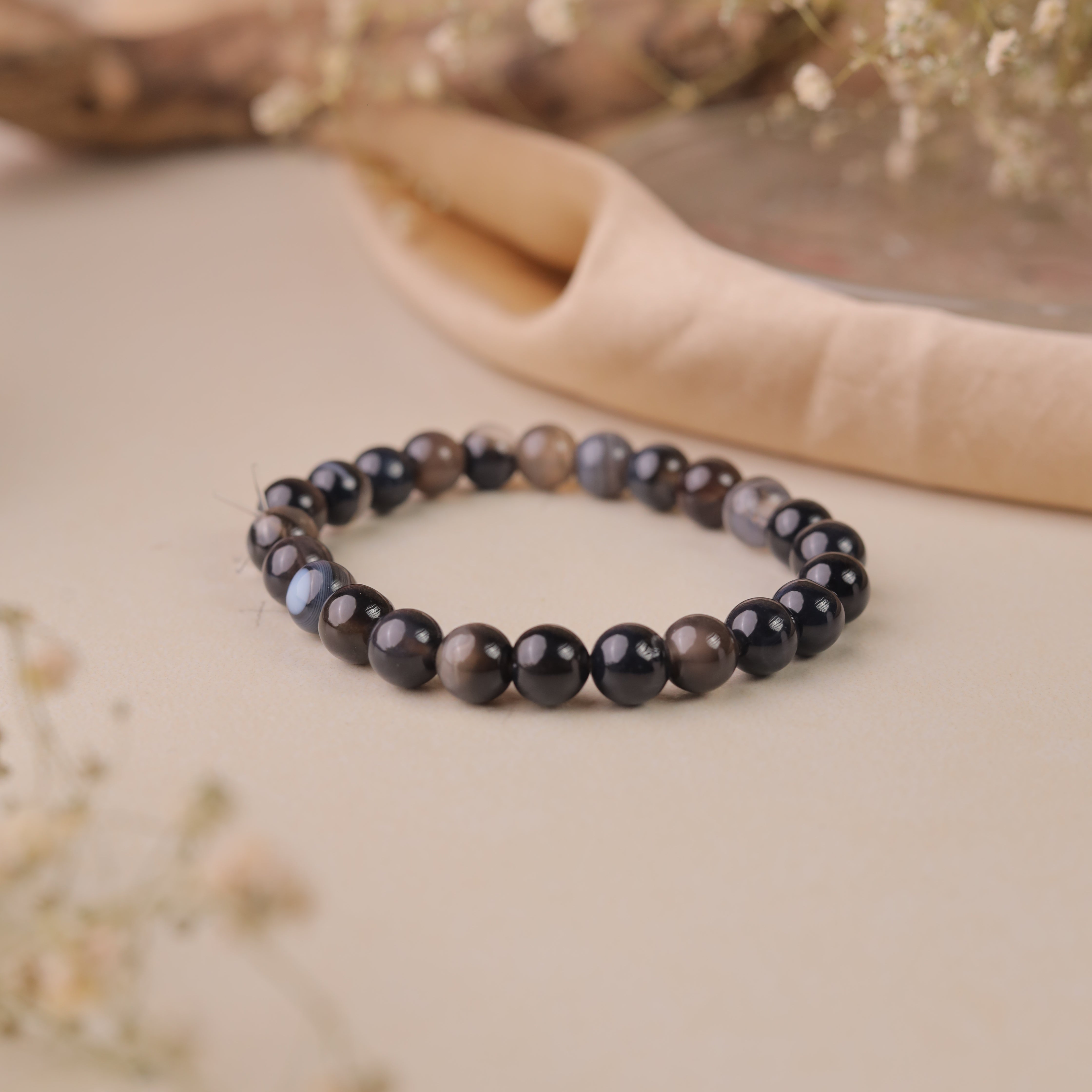 NATURAL BLACK ONYX BRACELET