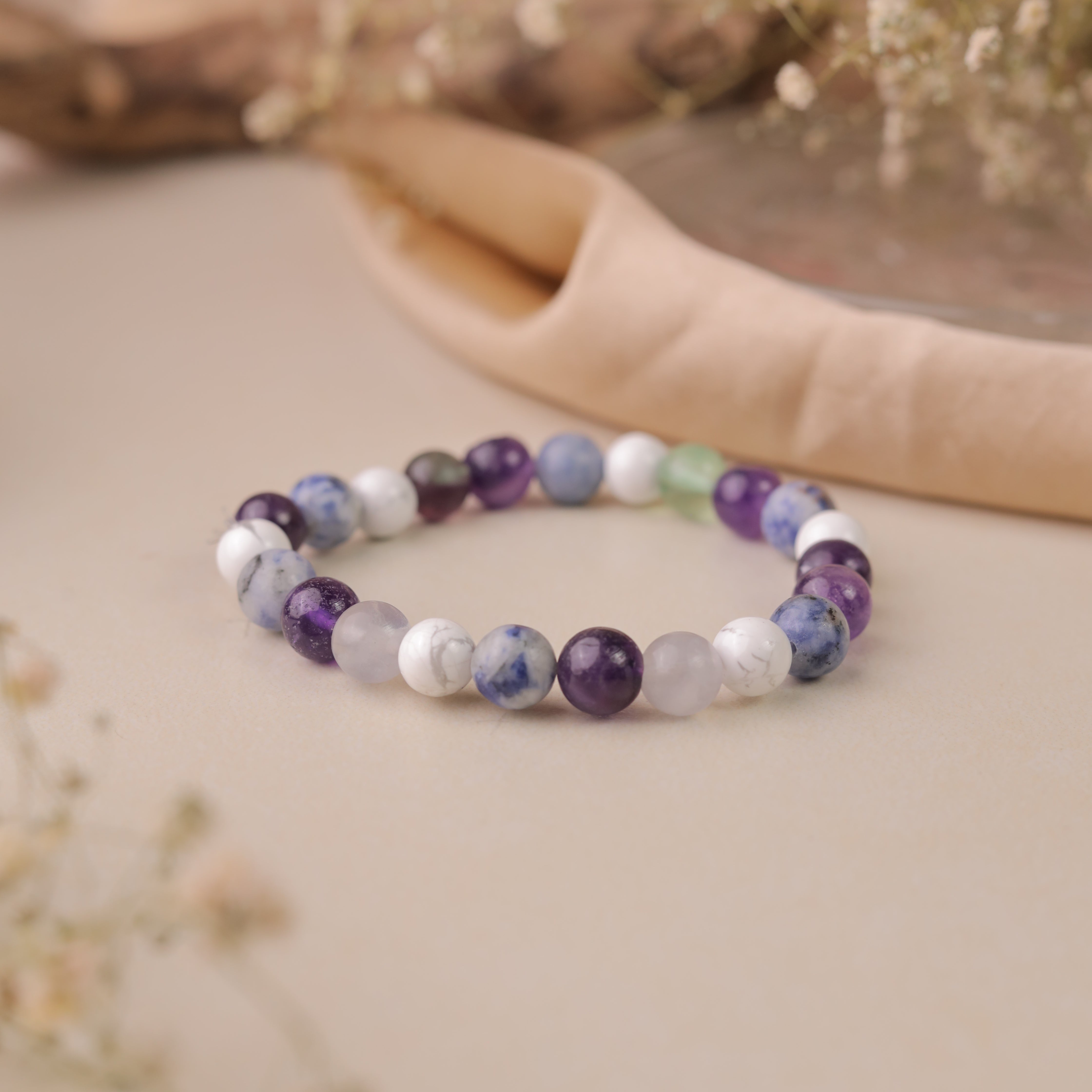 EDUCATION BRACELET WITH NATURAL CRYSTALS