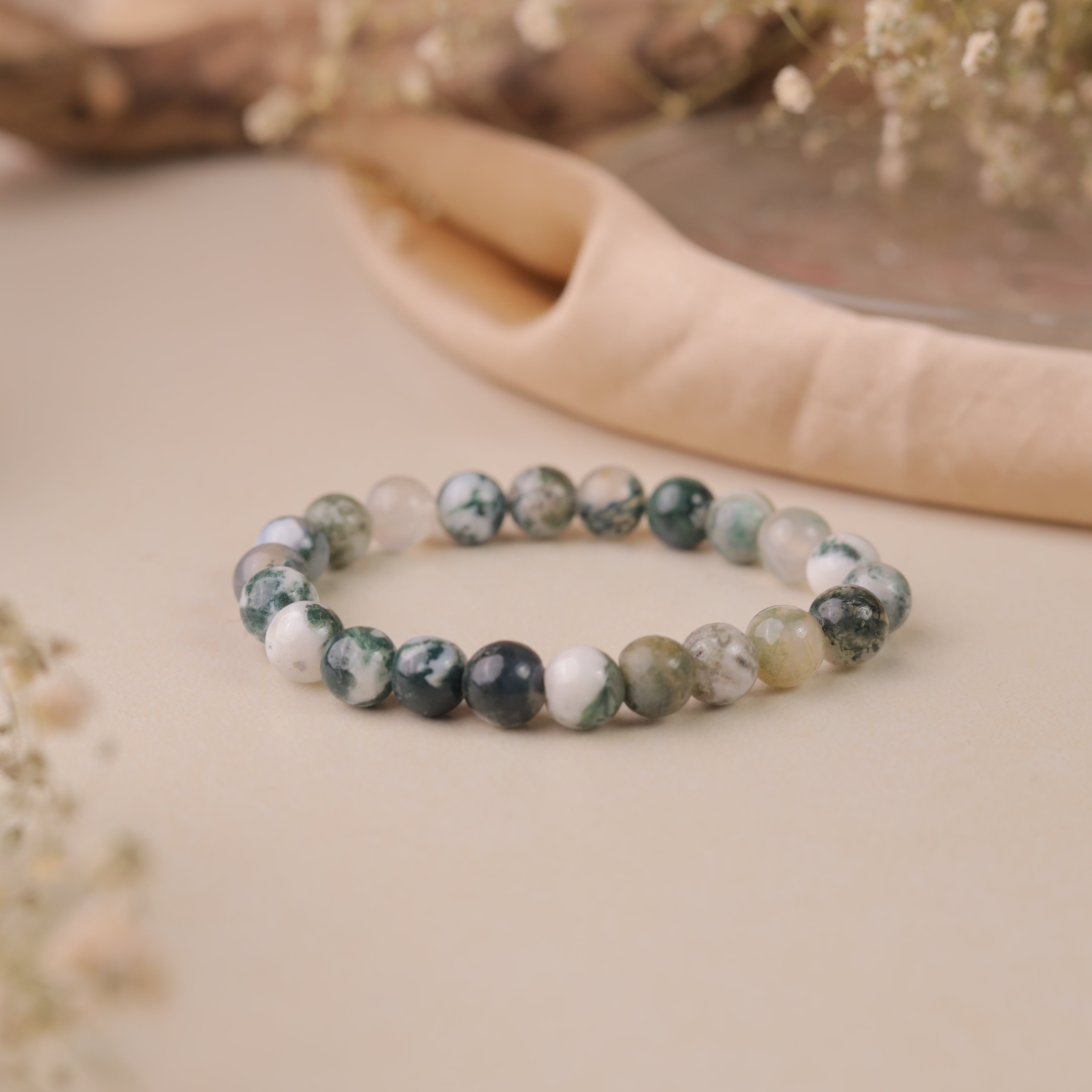 NATURAL TREE AGATE BRACELET