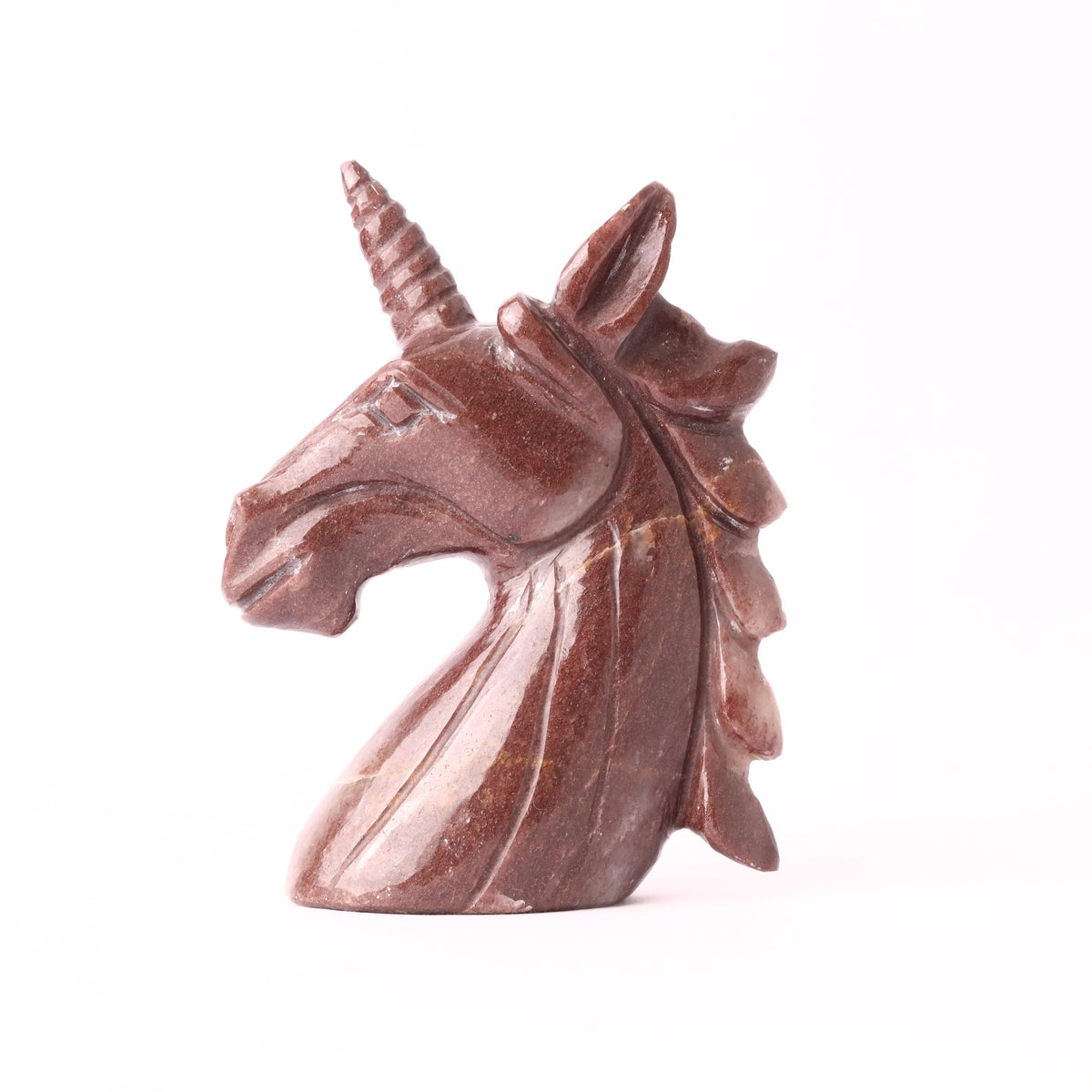 Natural Red Aventurine Unicorn Hand Carved Sculpture Figurine 277g