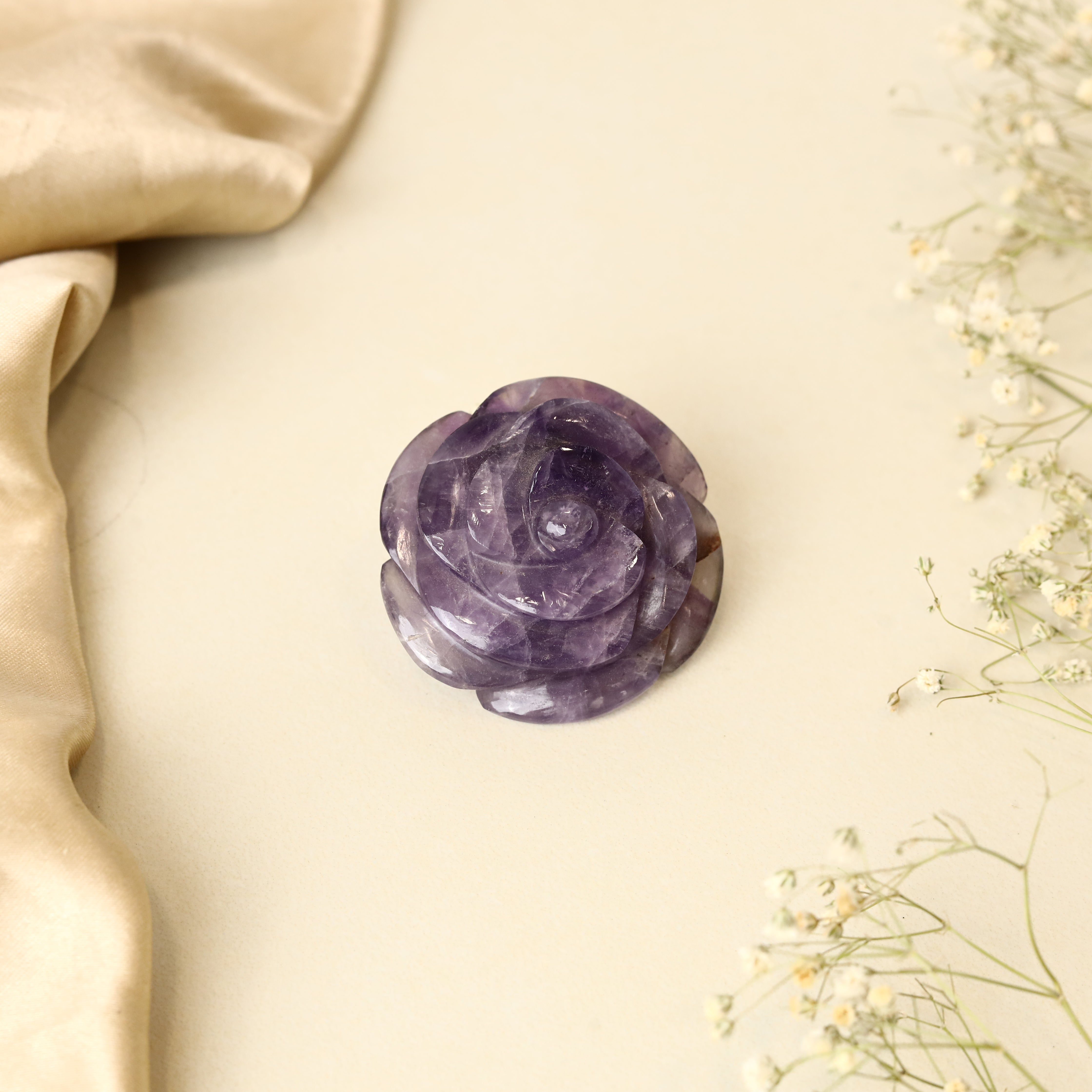 Amethyst Rose Carving 61g