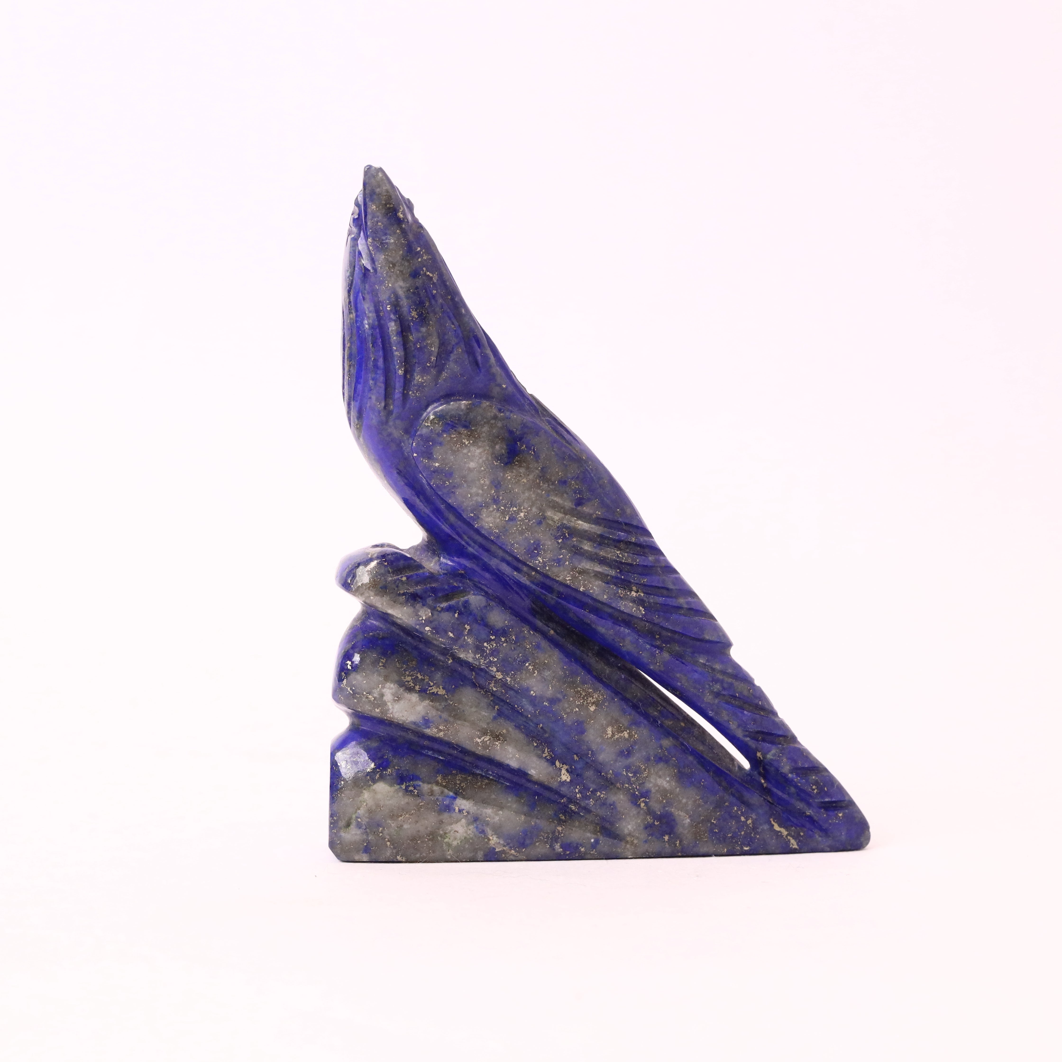 Natural Lapis Lazuli Sparrow Hand Carved Sculpture Figurine