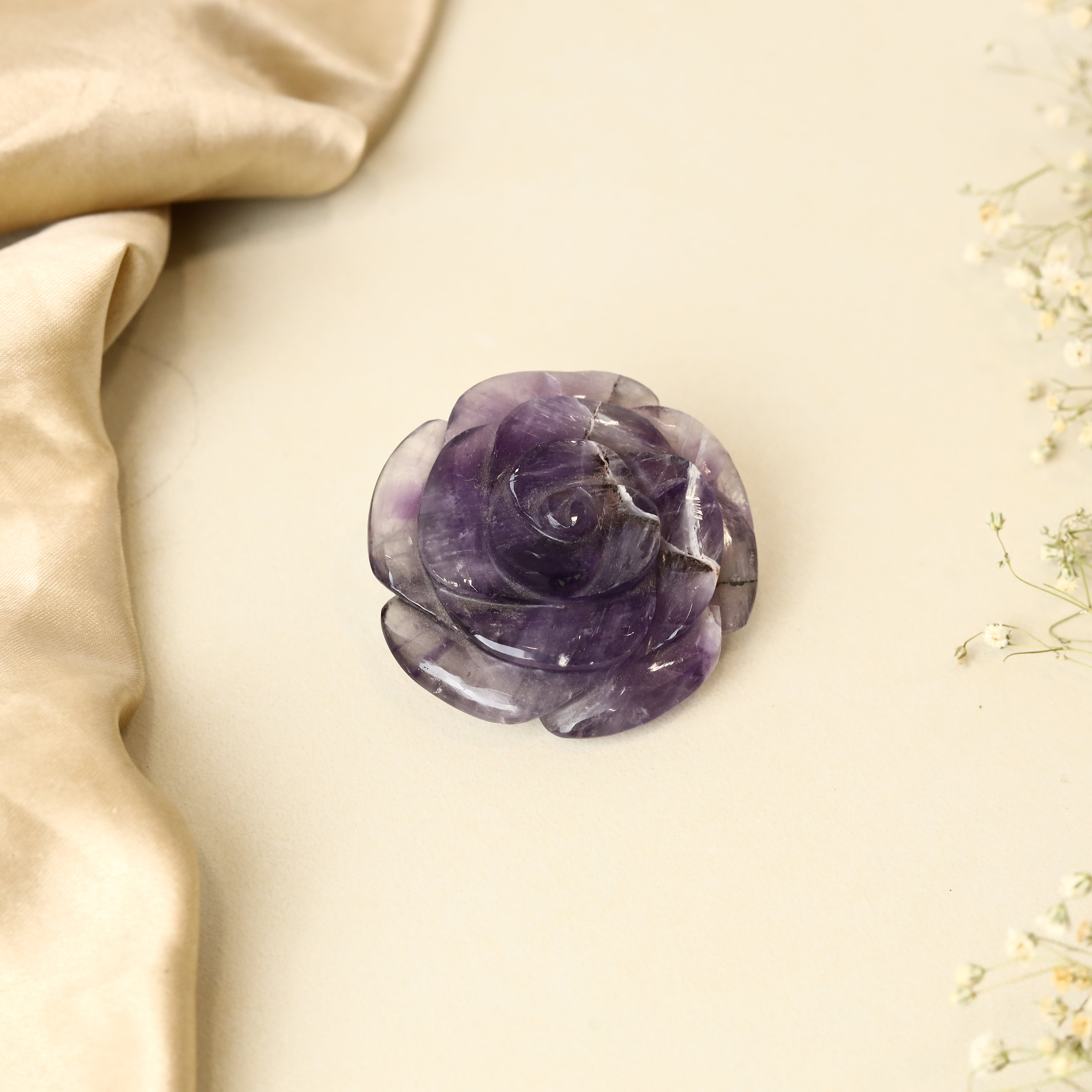 Amethyst Rose Carving 62g