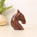 Natural Red Aventurine Horse Hand Carved Sculpture Figurine 245g