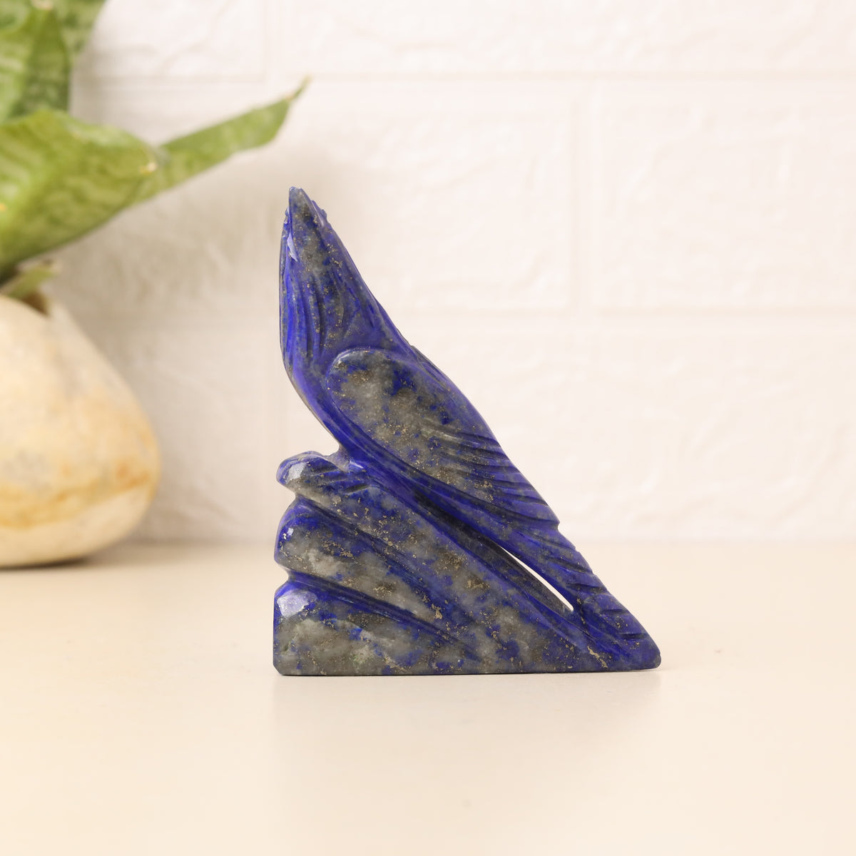 Natural Lapis Lazuli Sparrow Hand Carved Sculpture Figurine 176g